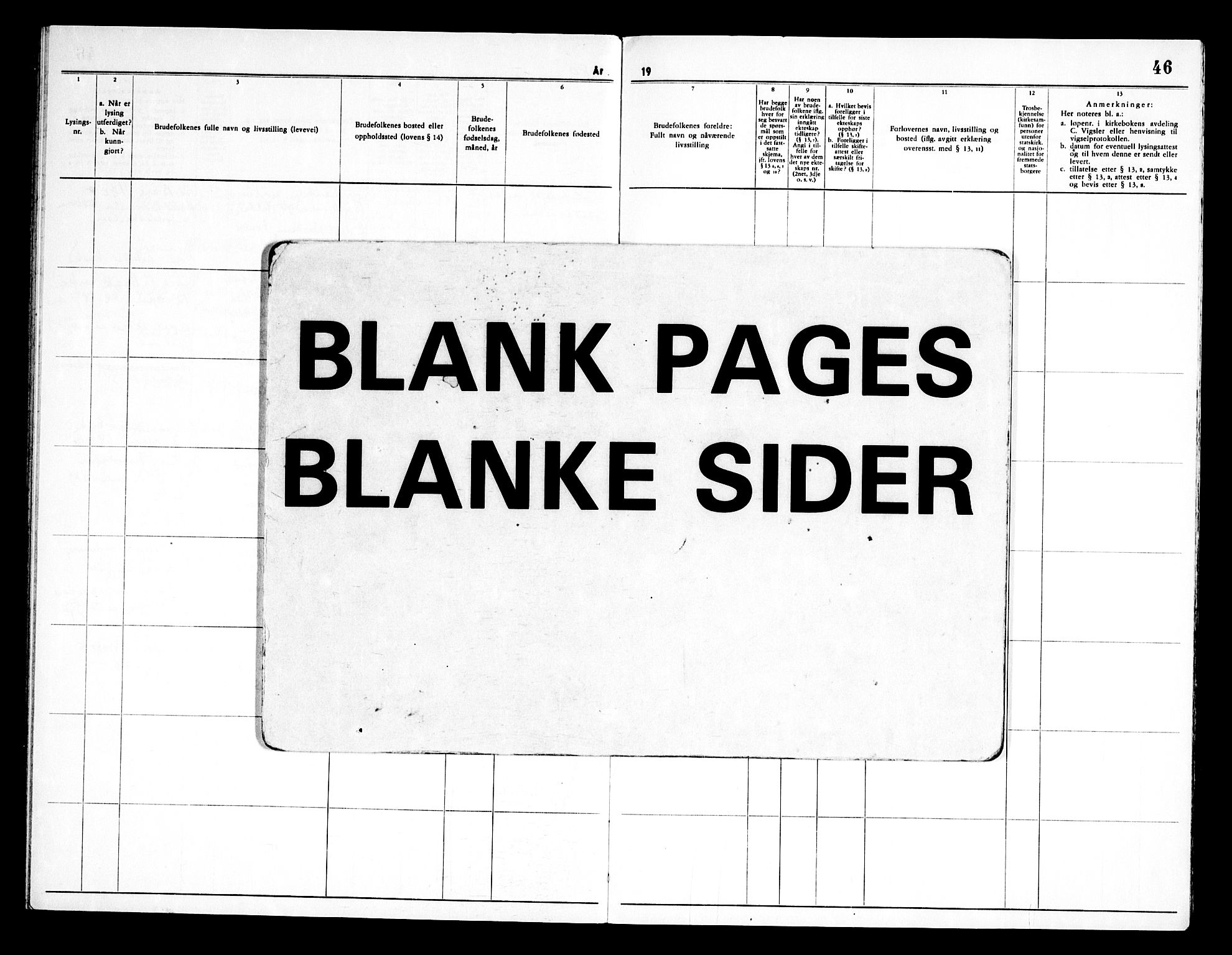 Berg prestekontor Kirkebøker, AV/SAO-A-10902/H/Hb/L0002: Banns register no. II 2, 1967-1980, p. 46