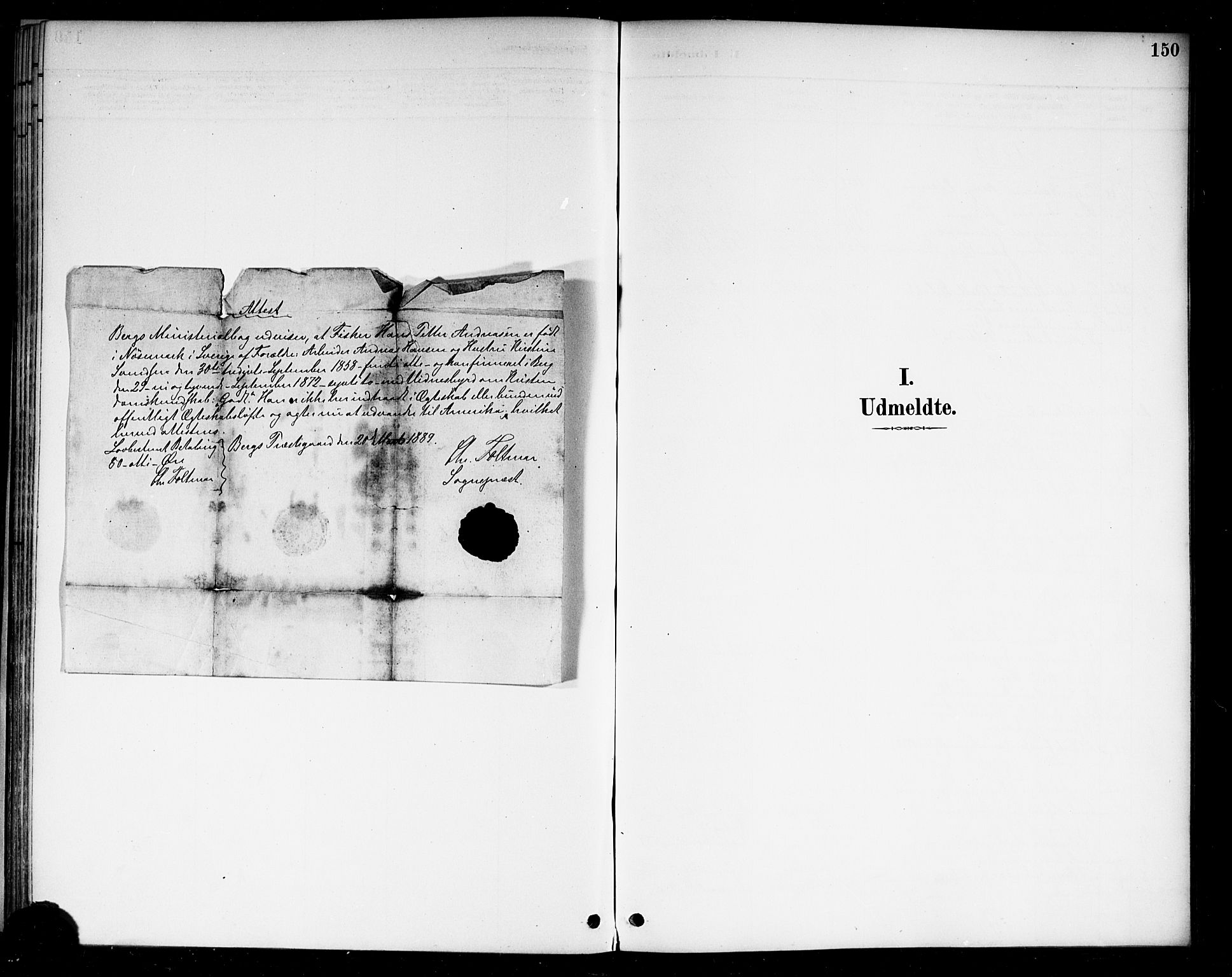 Berg prestekontor Kirkebøker, SAO/A-10902/F/Fa/L0007: Parish register (official) no. I 7, 1888-1902, p. 150
