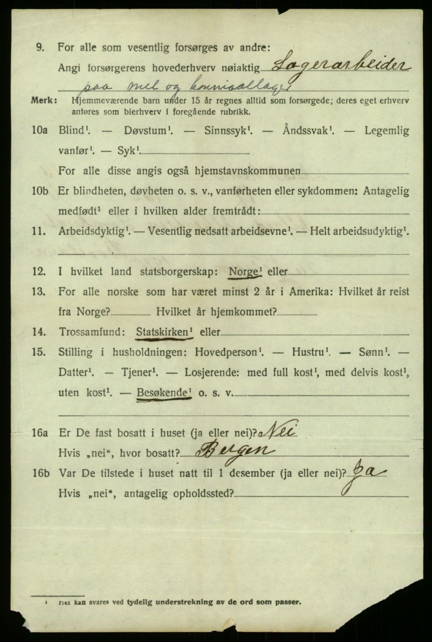 SAB, 1920 census for Austrheim, 1920, p. 4723