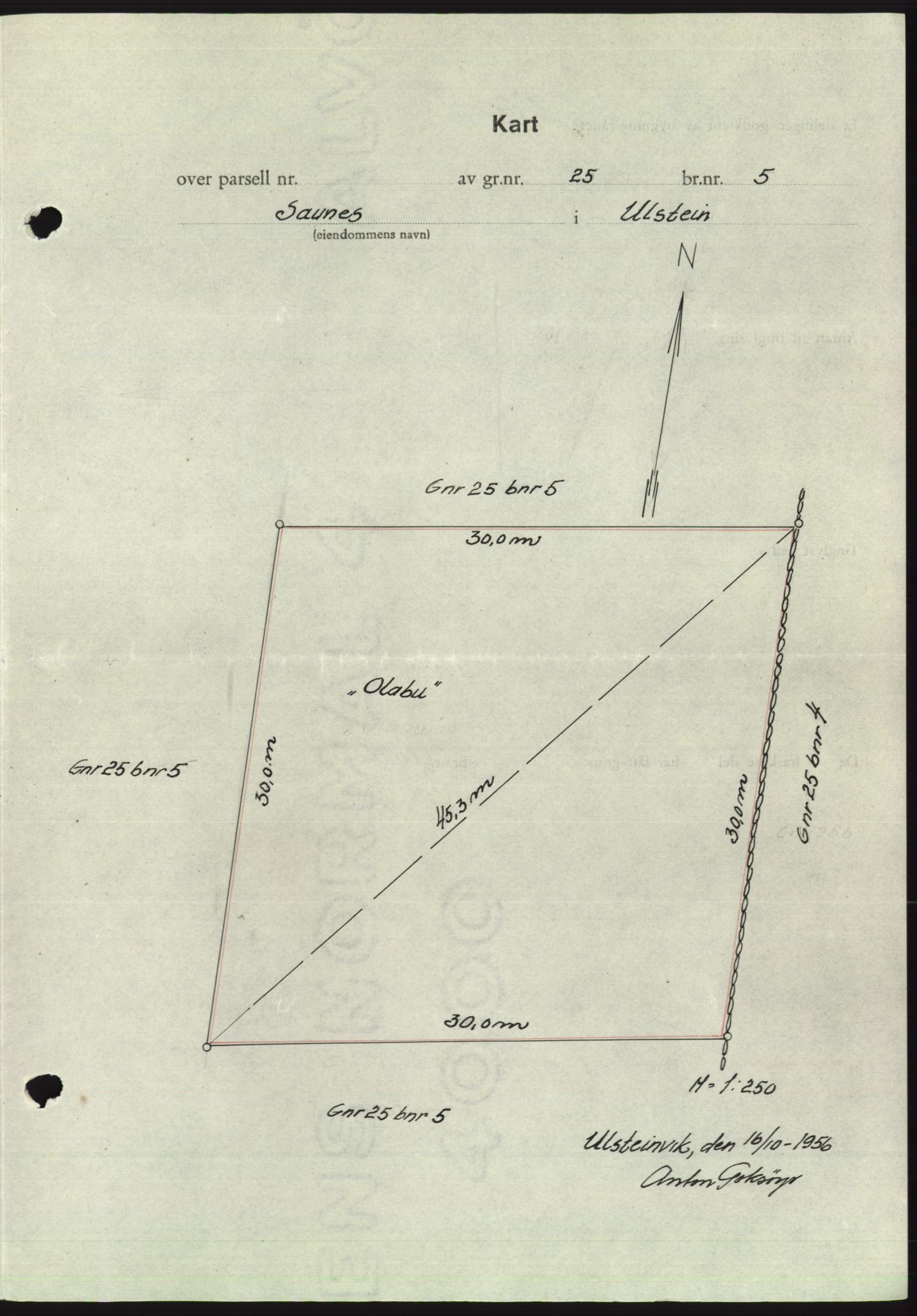 Søre Sunnmøre sorenskriveri, AV/SAT-A-4122/1/2/2C/L0104: Mortgage book no. 30A, 1956-1956, Diary no: : 2244/1956