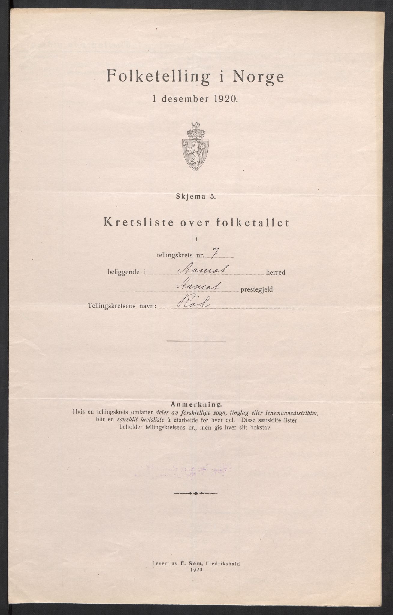 SAH, 1920 census for Åmot, 1920, p. 32