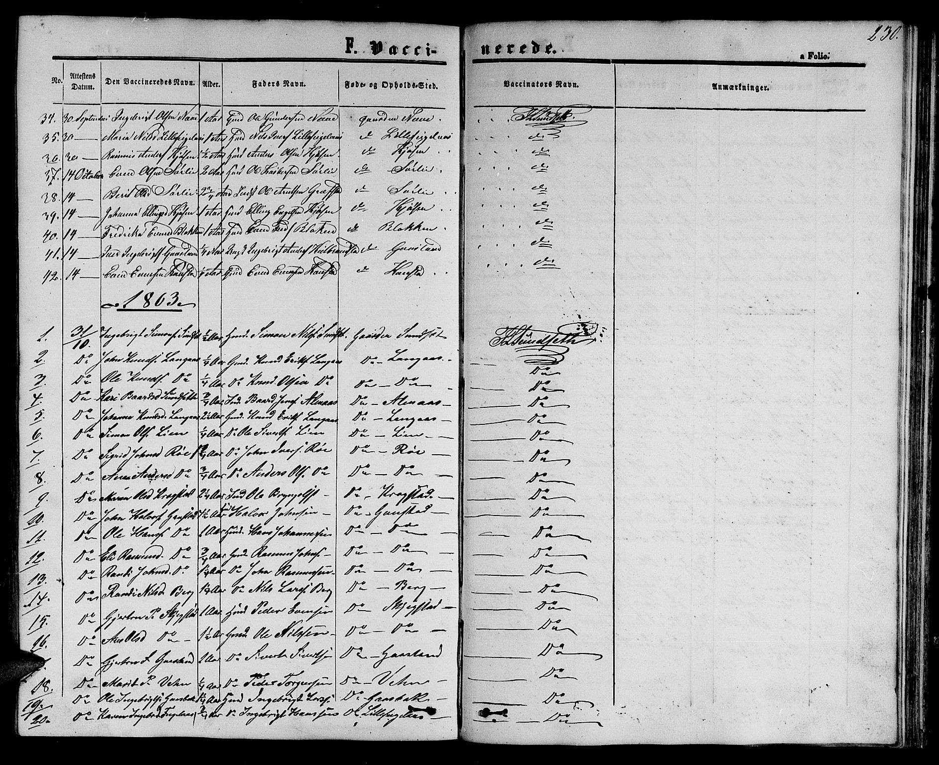 Ministerialprotokoller, klokkerbøker og fødselsregistre - Sør-Trøndelag, SAT/A-1456/694/L1131: Parish register (copy) no. 694C03, 1858-1886, p. 230