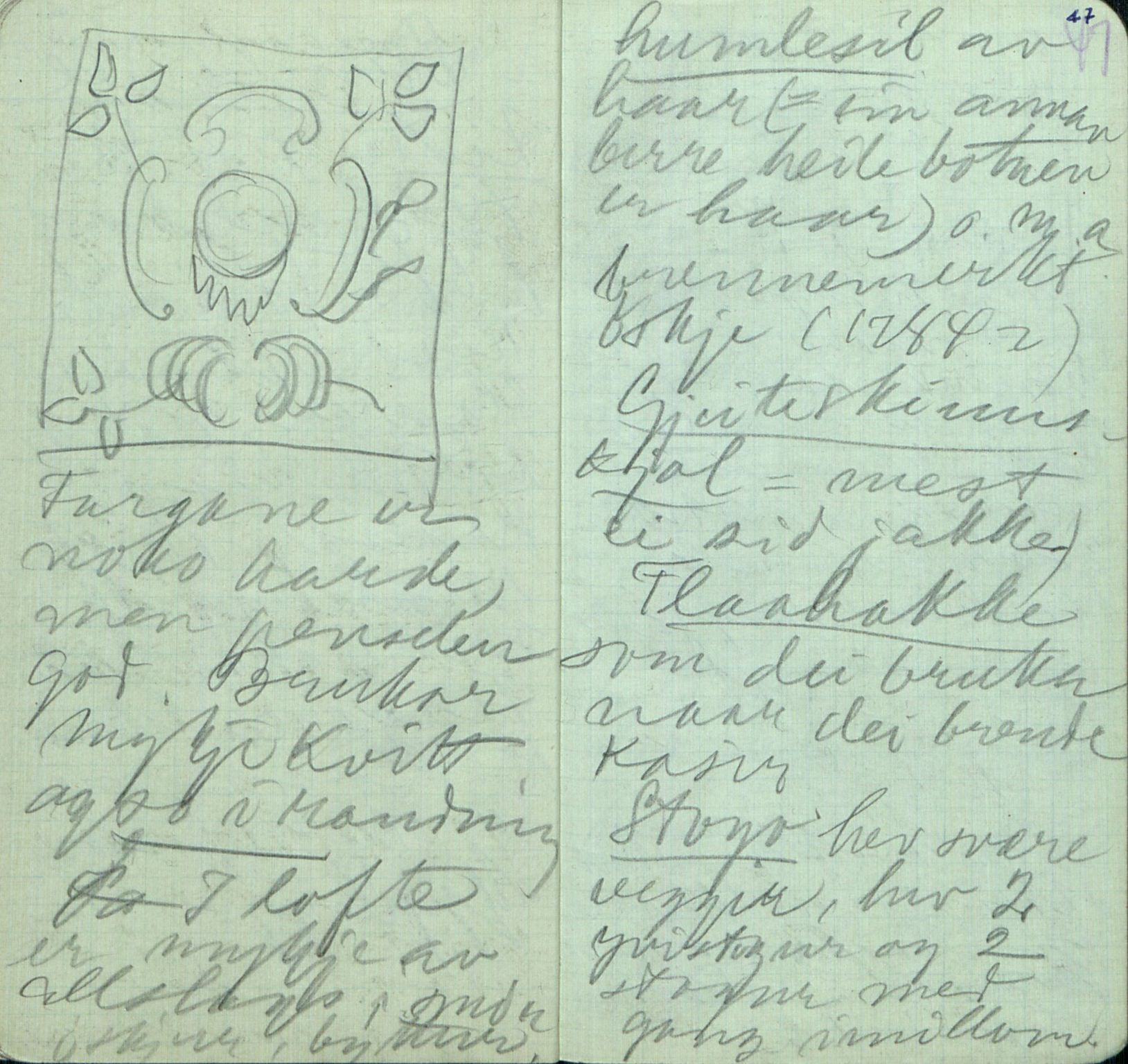 Rikard Berge, TEMU/TGM-A-1003/F/L0008/0002: 300-340 / 301 Heiddalsmo - Fyrisdal. R. B. , 1913, p. 46-47