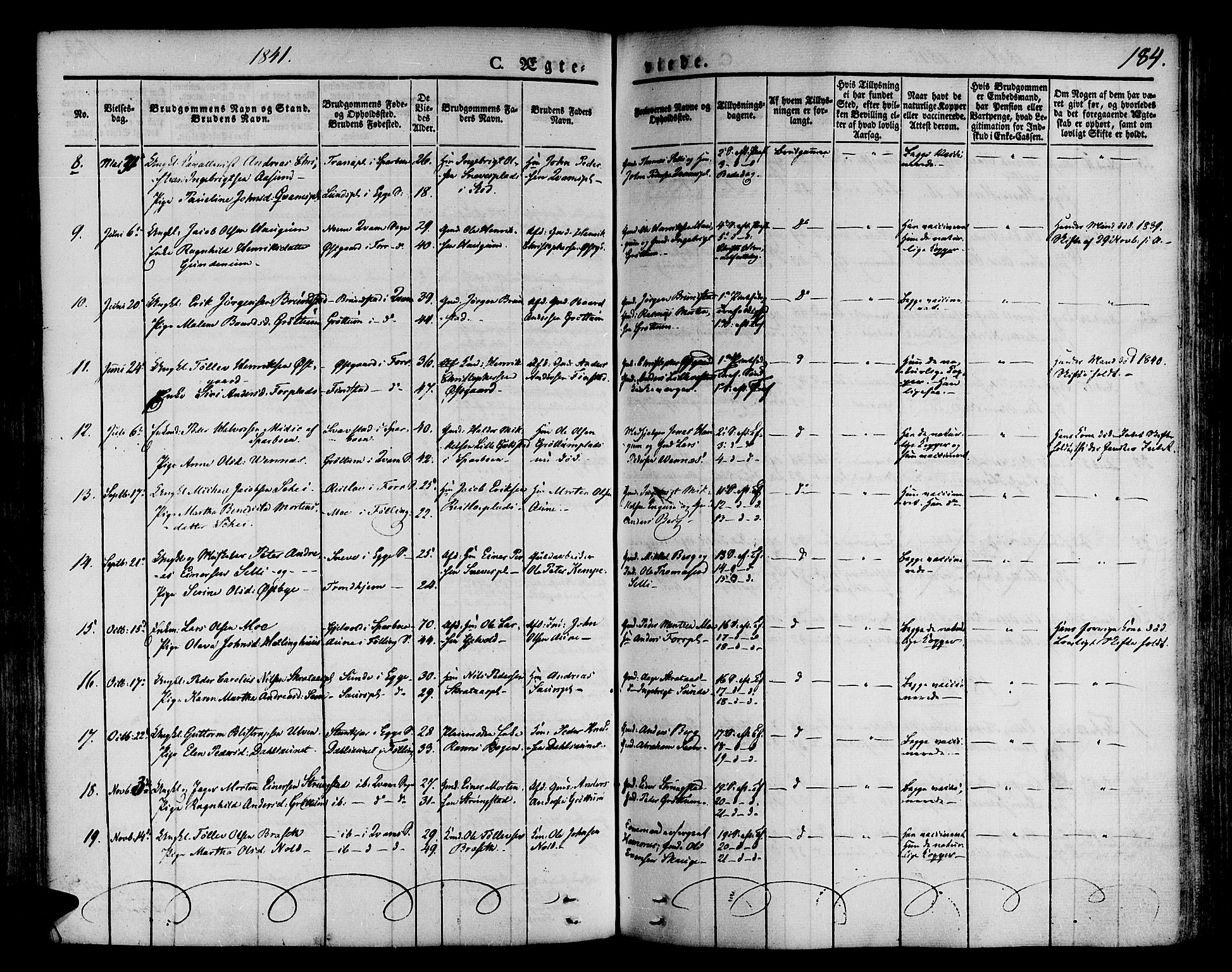 Ministerialprotokoller, klokkerbøker og fødselsregistre - Nord-Trøndelag, SAT/A-1458/746/L0445: Parish register (official) no. 746A04, 1826-1846, p. 184