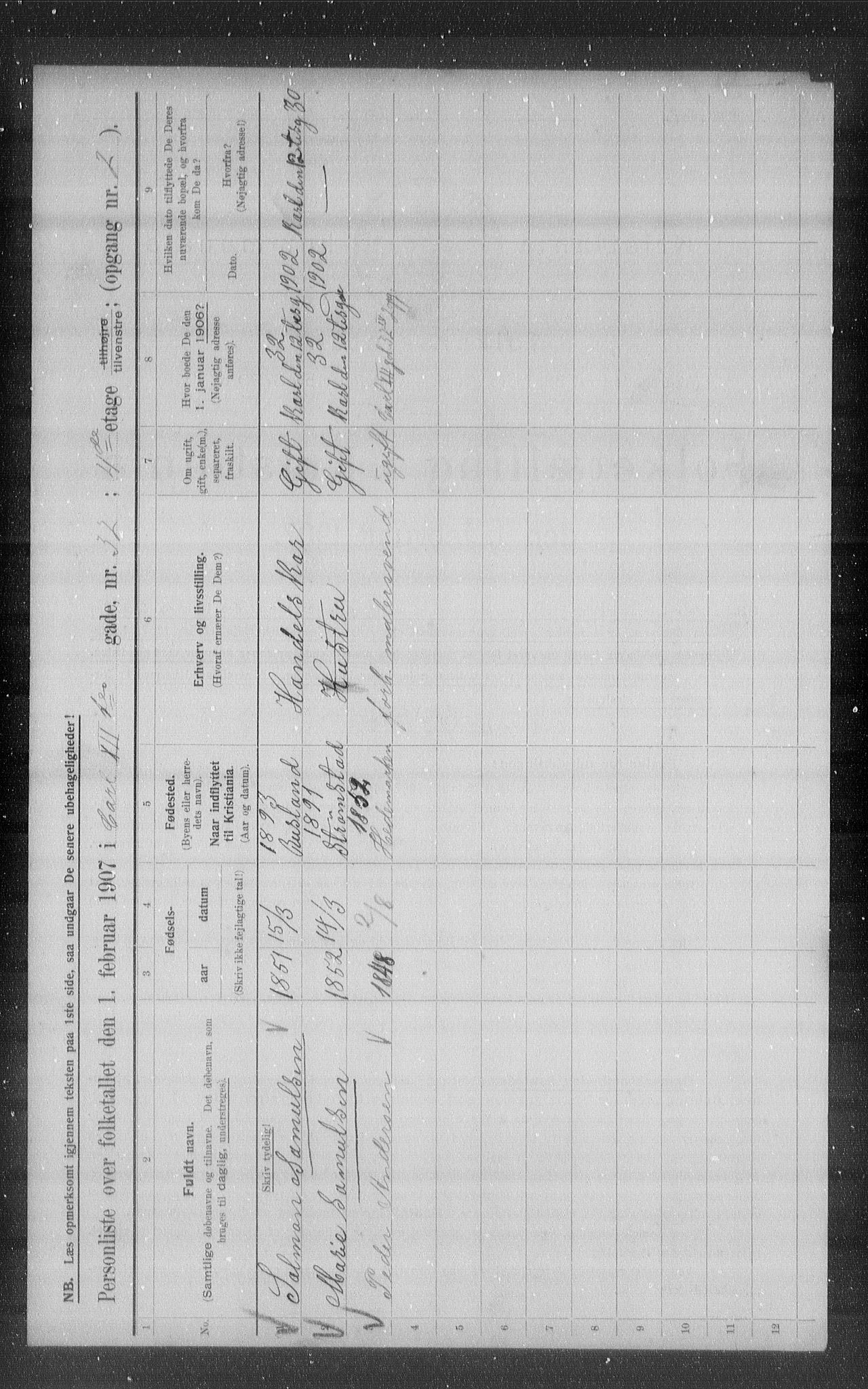 OBA, Municipal Census 1907 for Kristiania, 1907, p. 24801