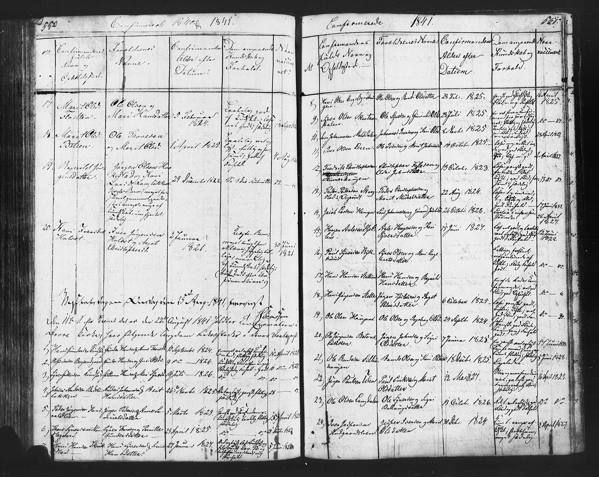 Lesja prestekontor, SAH/PREST-068/H/Ha/Hab/L0002: Parish register (copy) no. 2, 1832-1850, p. 550-551
