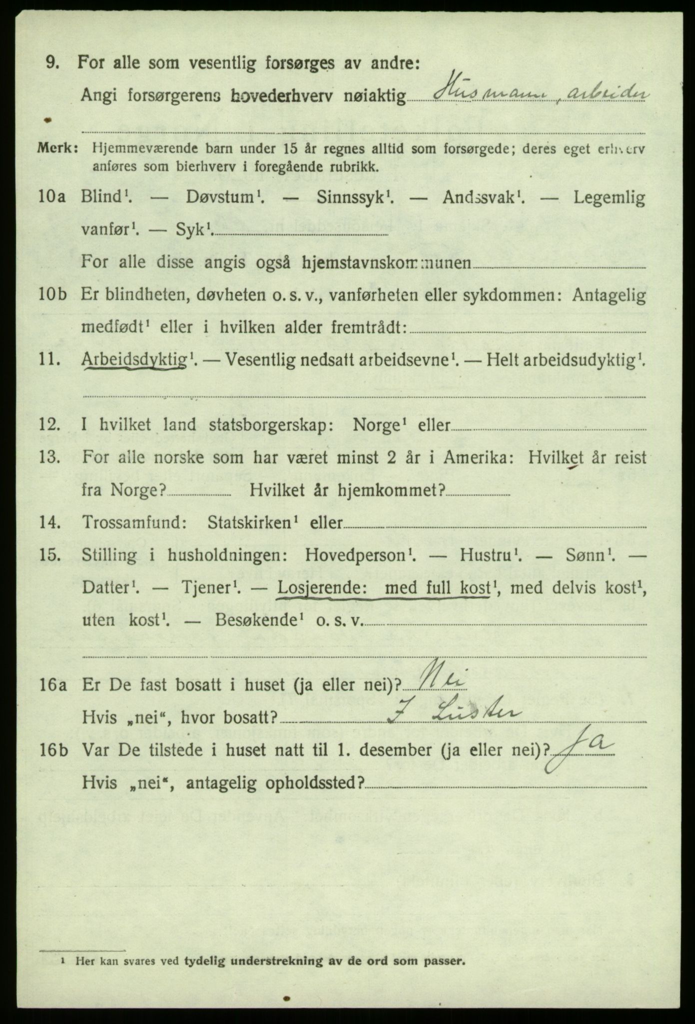 SAB, 1920 census for Sogndal, 1920, p. 2252