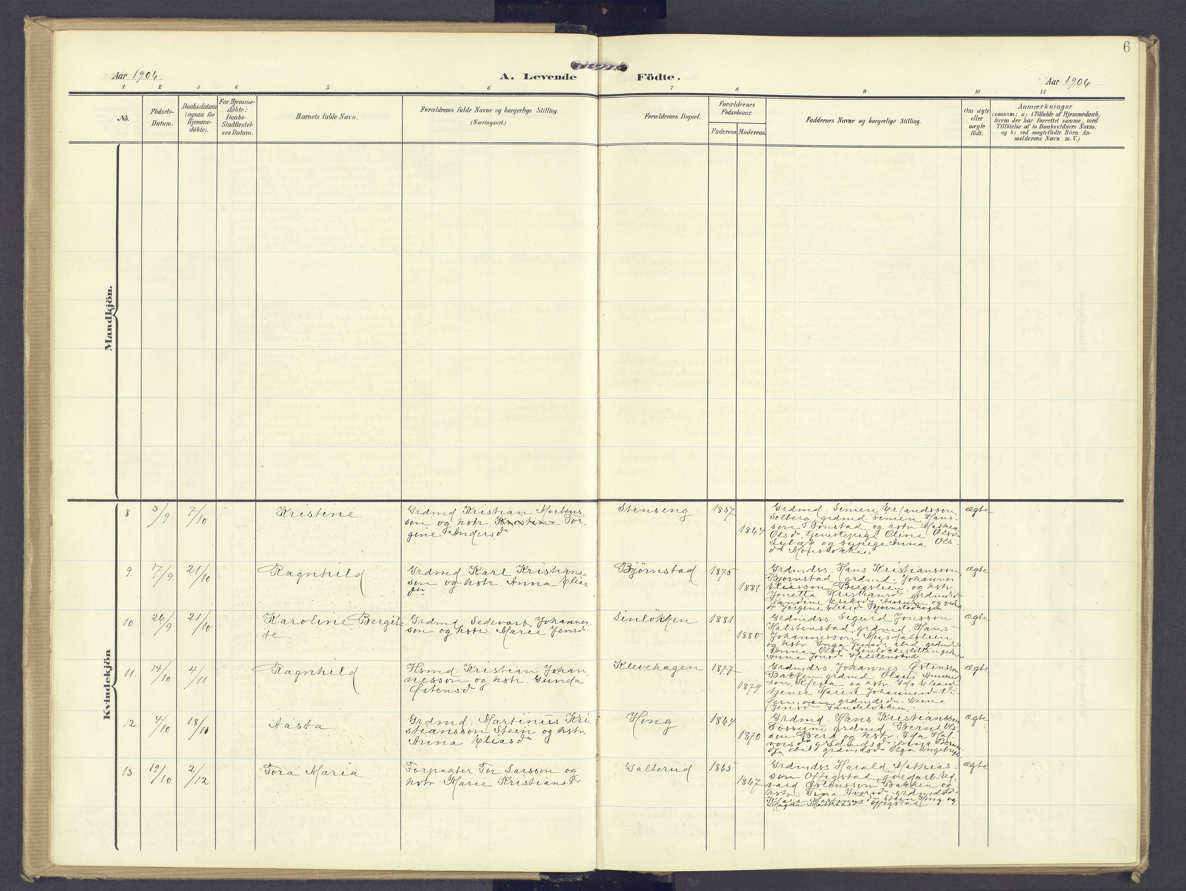 Øyer prestekontor, AV/SAH-PREST-084/H/Ha/Haa/L0013: Parish register (official) no. 13, 1905-1920, p. 6