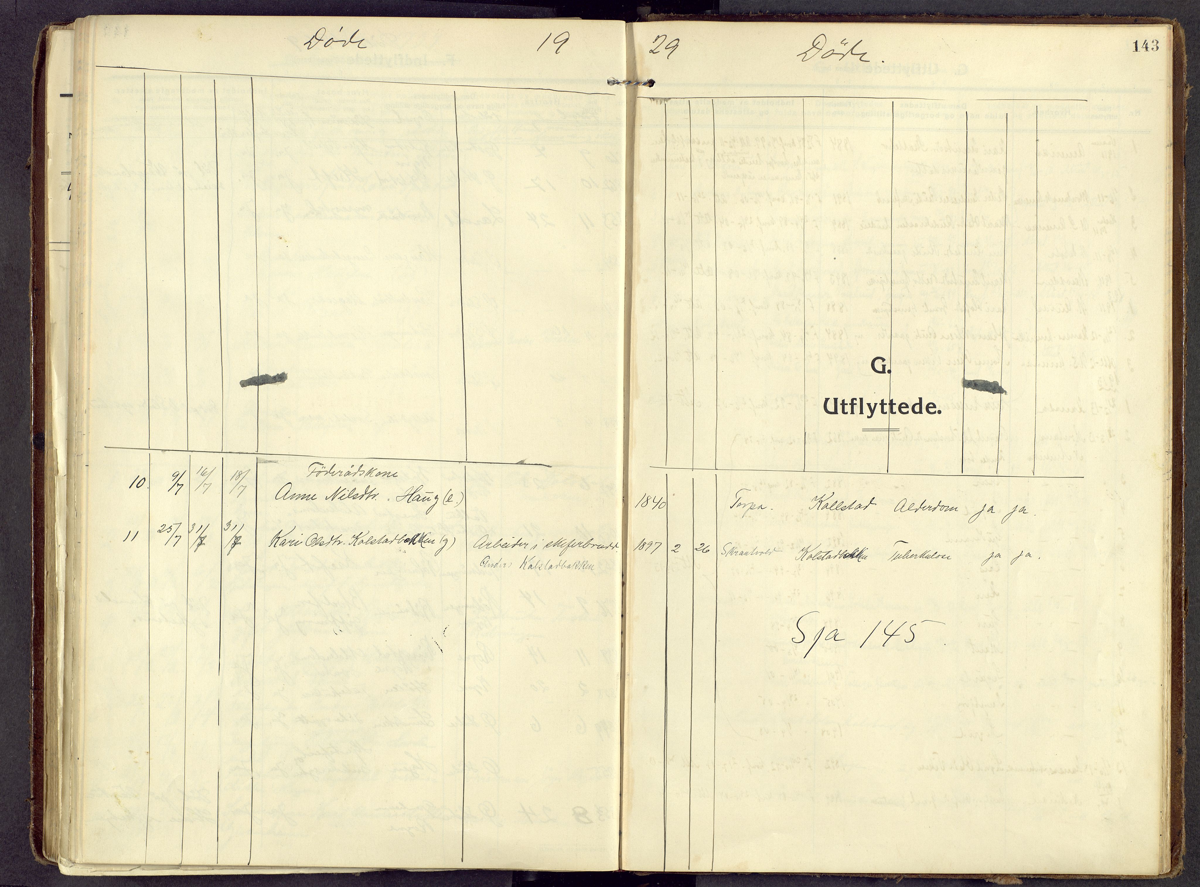 Øystre Slidre prestekontor, AV/SAH-PREST-138/H/Ha/Haa/L0006: Parish register (official) no. 6, 1911-1931, p. 143