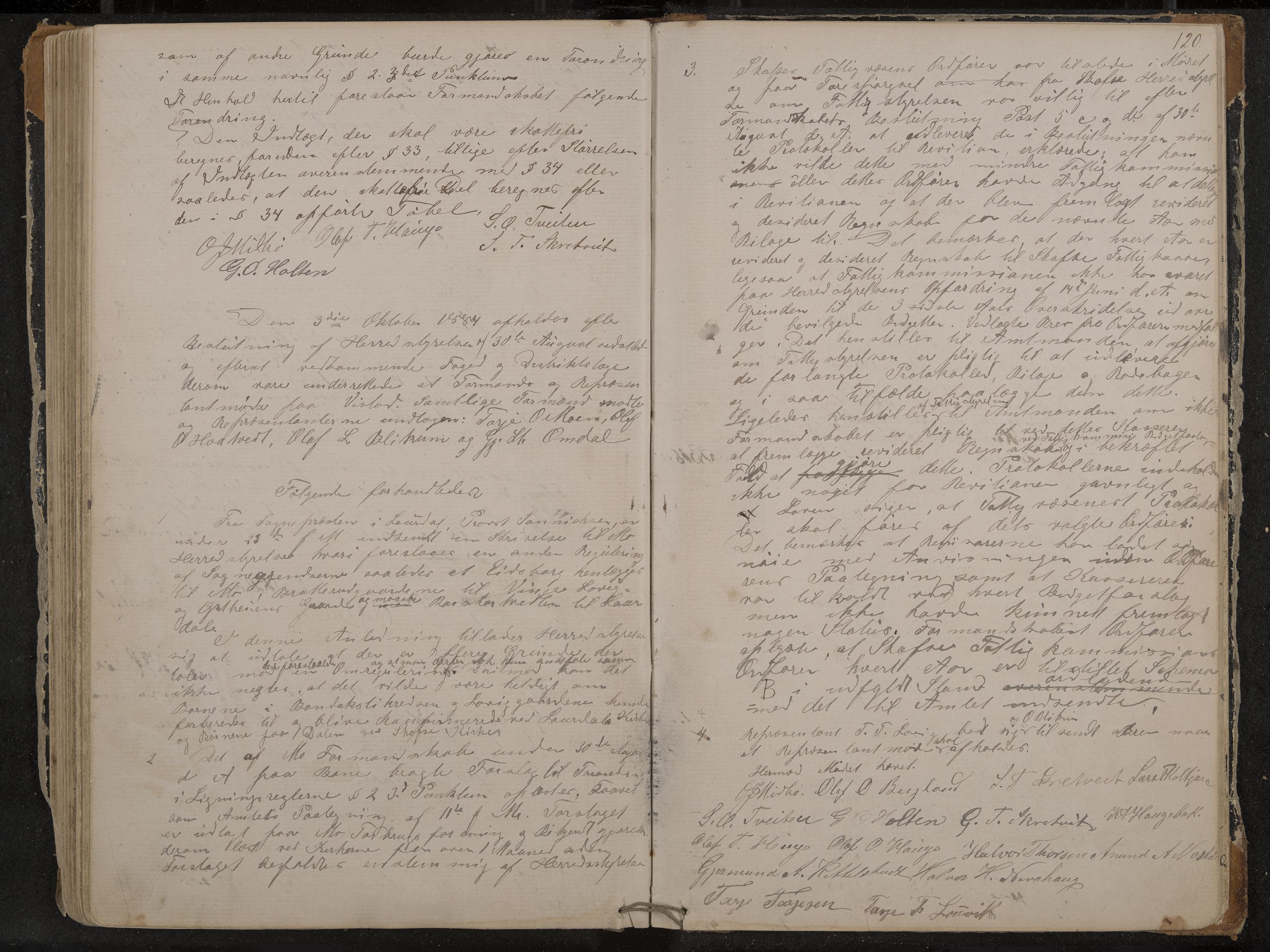 Mo formannskap og sentraladministrasjon, IKAK/0832021/A/L0002: Møtebok, 1869-1886, p. 120