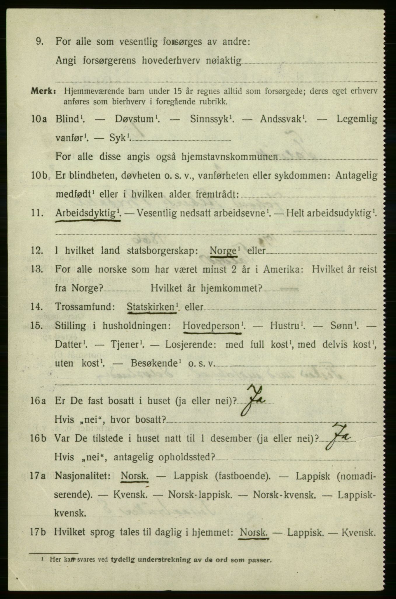 SATØ, 1920 census for Talvik, 1920, p. 1551