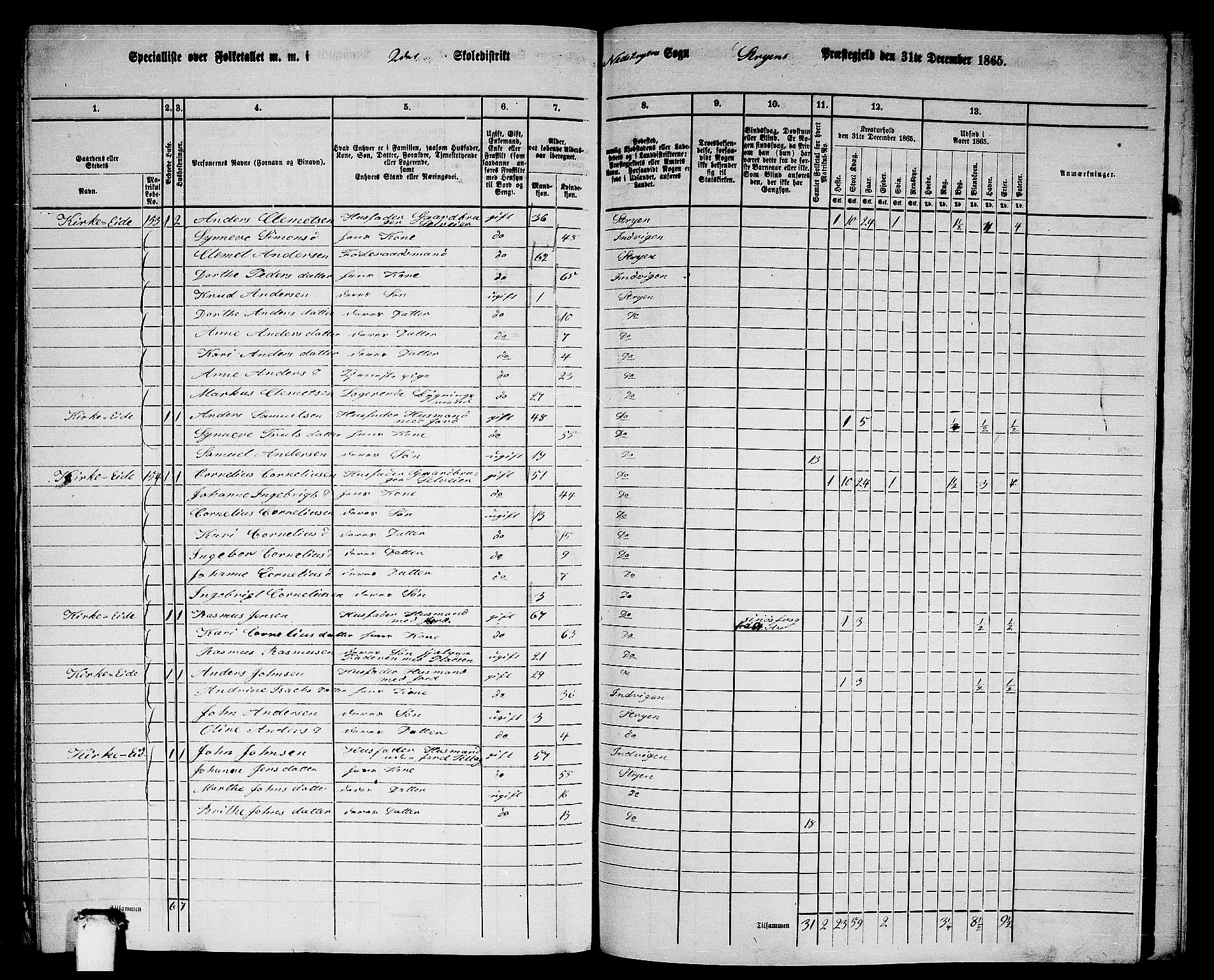 RA, 1865 census for Stryn, 1865, p. 94