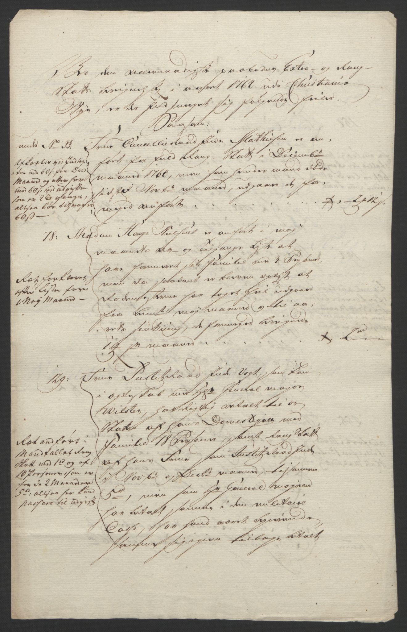 Rentekammeret inntil 1814, Reviderte regnskaper, Byregnskaper, AV/RA-EA-4066/R/Re/L0072/0001: [E13] Kontribusjonsregnskap / Ekstraskatt, 1763-1764, p. 441