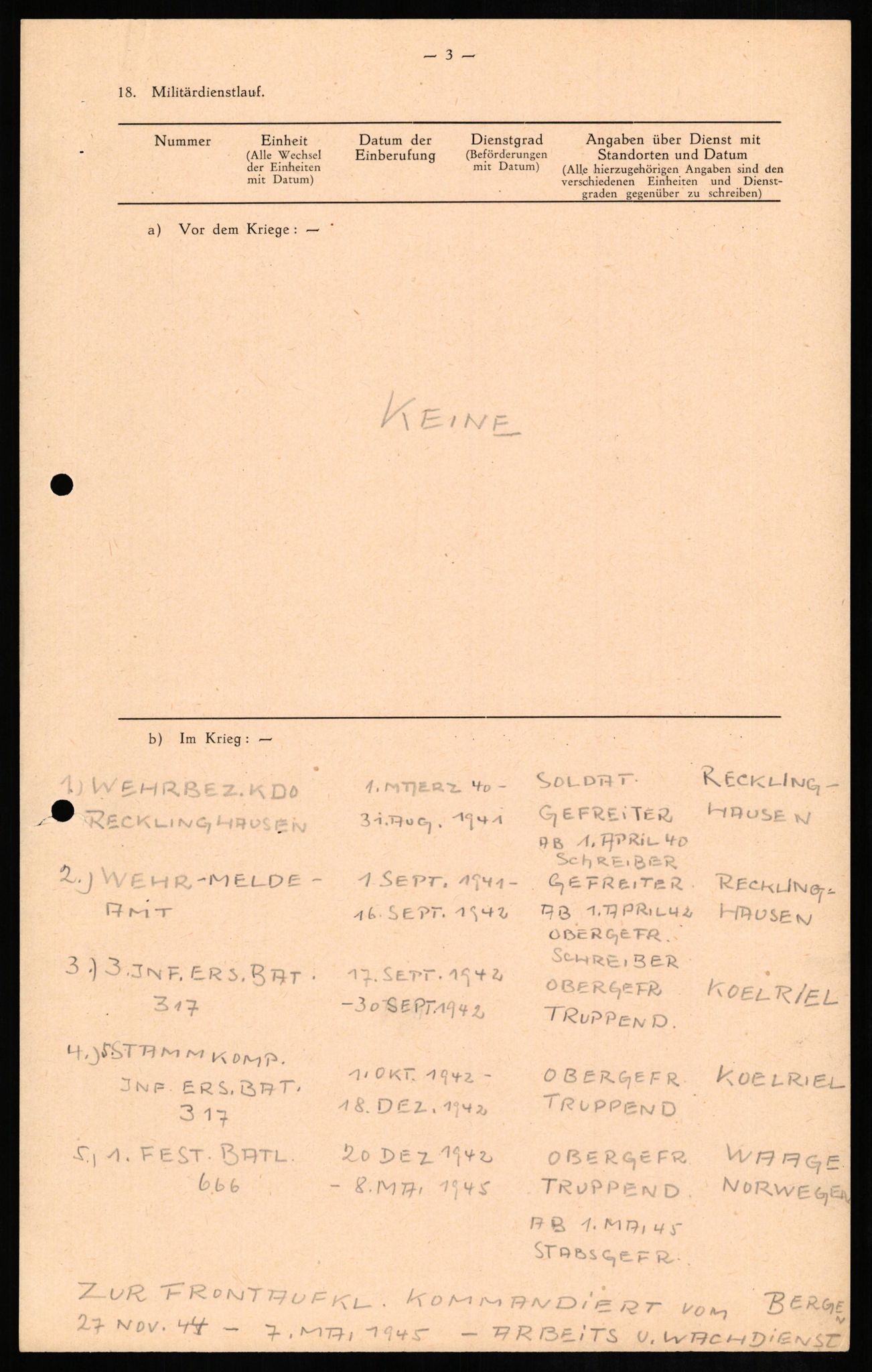 Forsvaret, Forsvarets overkommando II, AV/RA-RAFA-3915/D/Db/L0013: CI Questionaires. Tyske okkupasjonsstyrker i Norge. Tyskere., 1945-1946, p. 339