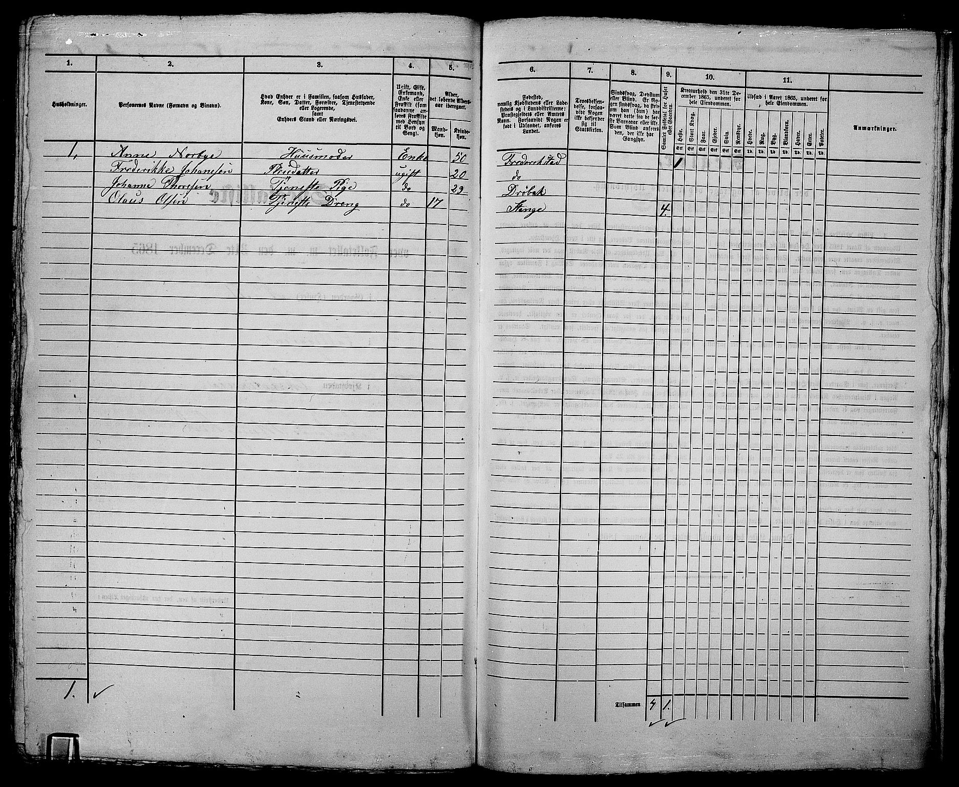 RA, 1865 census for Kristiania, 1865, p. 3509