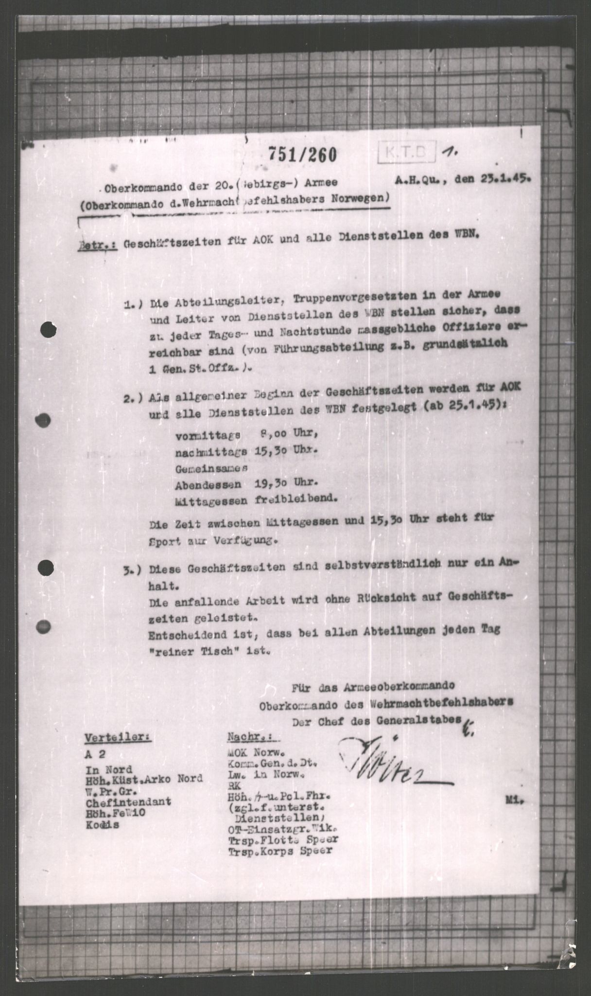 Forsvarets Overkommando. 2 kontor. Arkiv 11.4. Spredte tyske arkivsaker, AV/RA-RAFA-7031/D/Dar/Dara/L0002: Krigsdagbøker for 20. Gebirgs-Armee-Oberkommando (AOK 20), 1945, p. 244