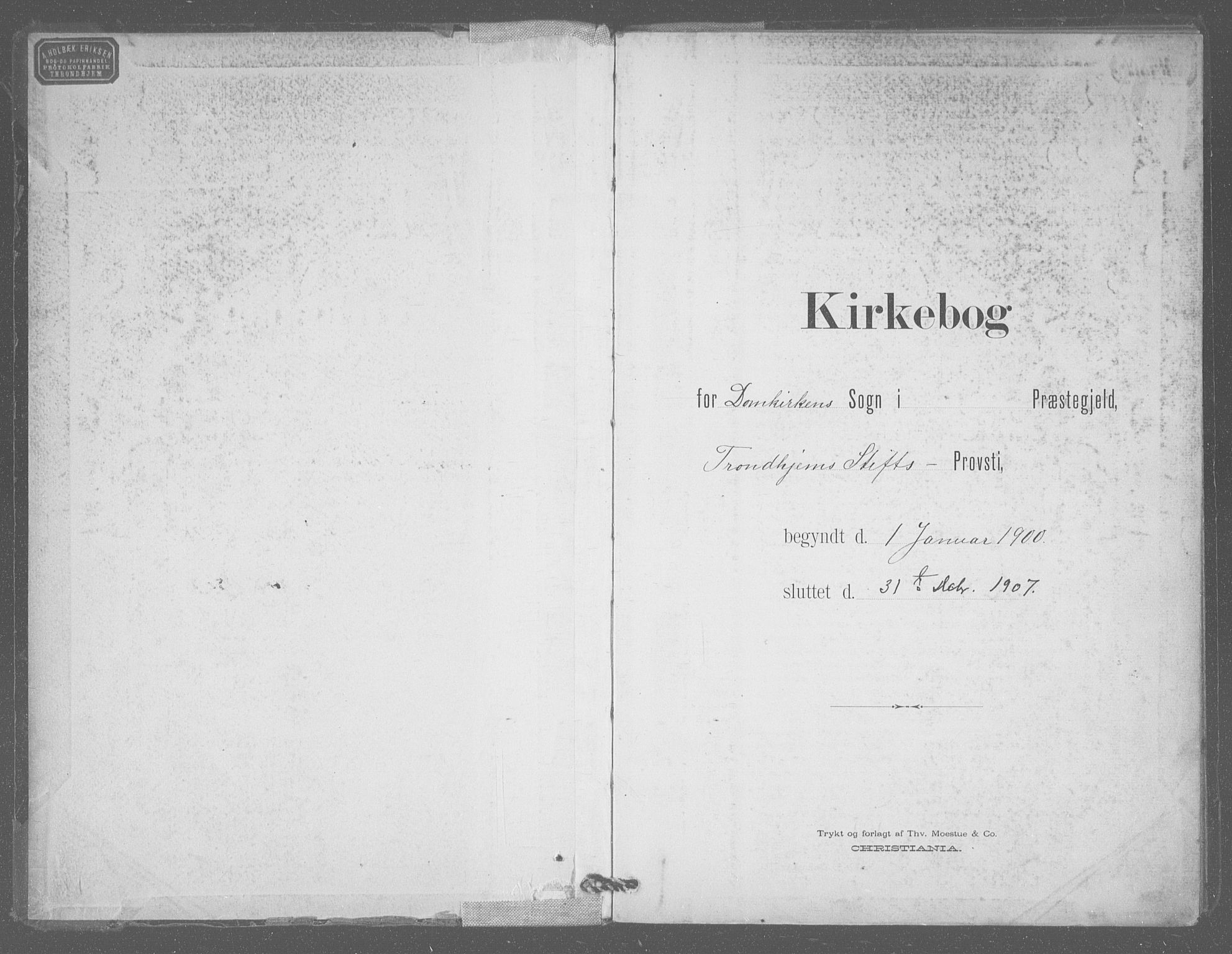 Ministerialprotokoller, klokkerbøker og fødselsregistre - Sør-Trøndelag, SAT/A-1456/601/L0077: Curate's parish register no. 601B10, 1900-1907