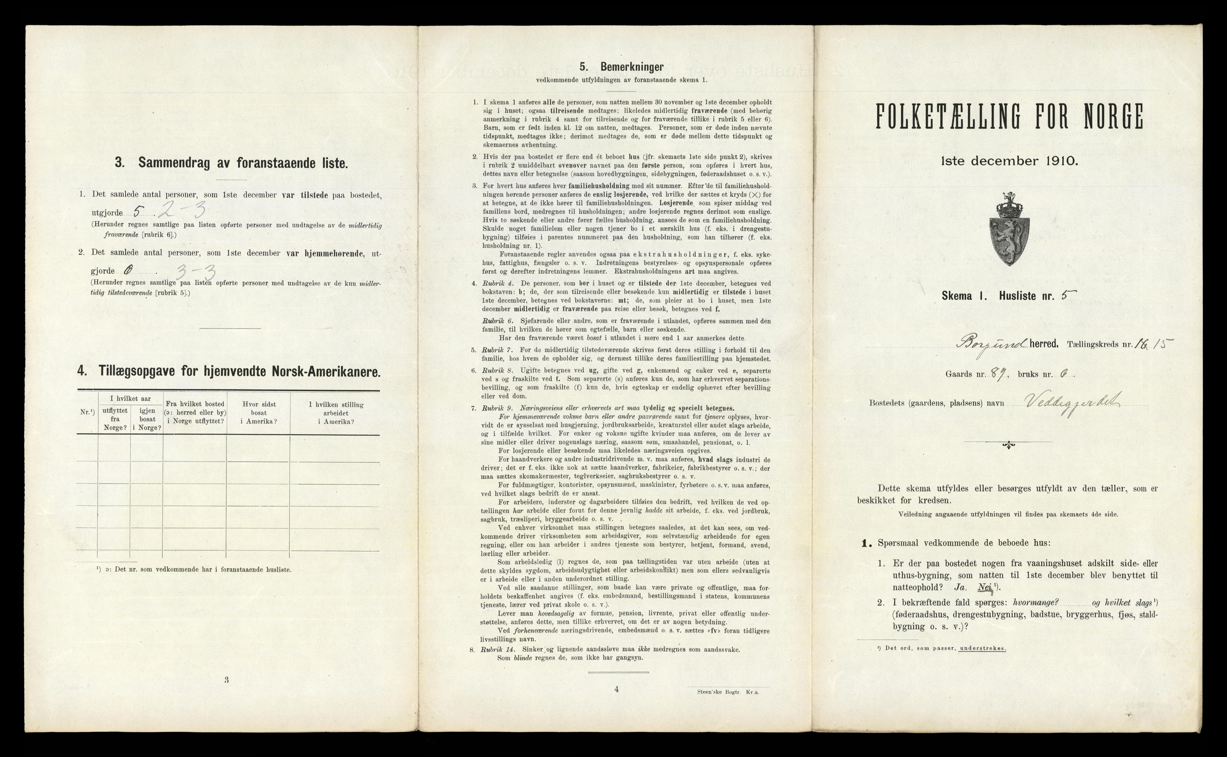 RA, 1910 census for Borgund, 1910, p. 1119