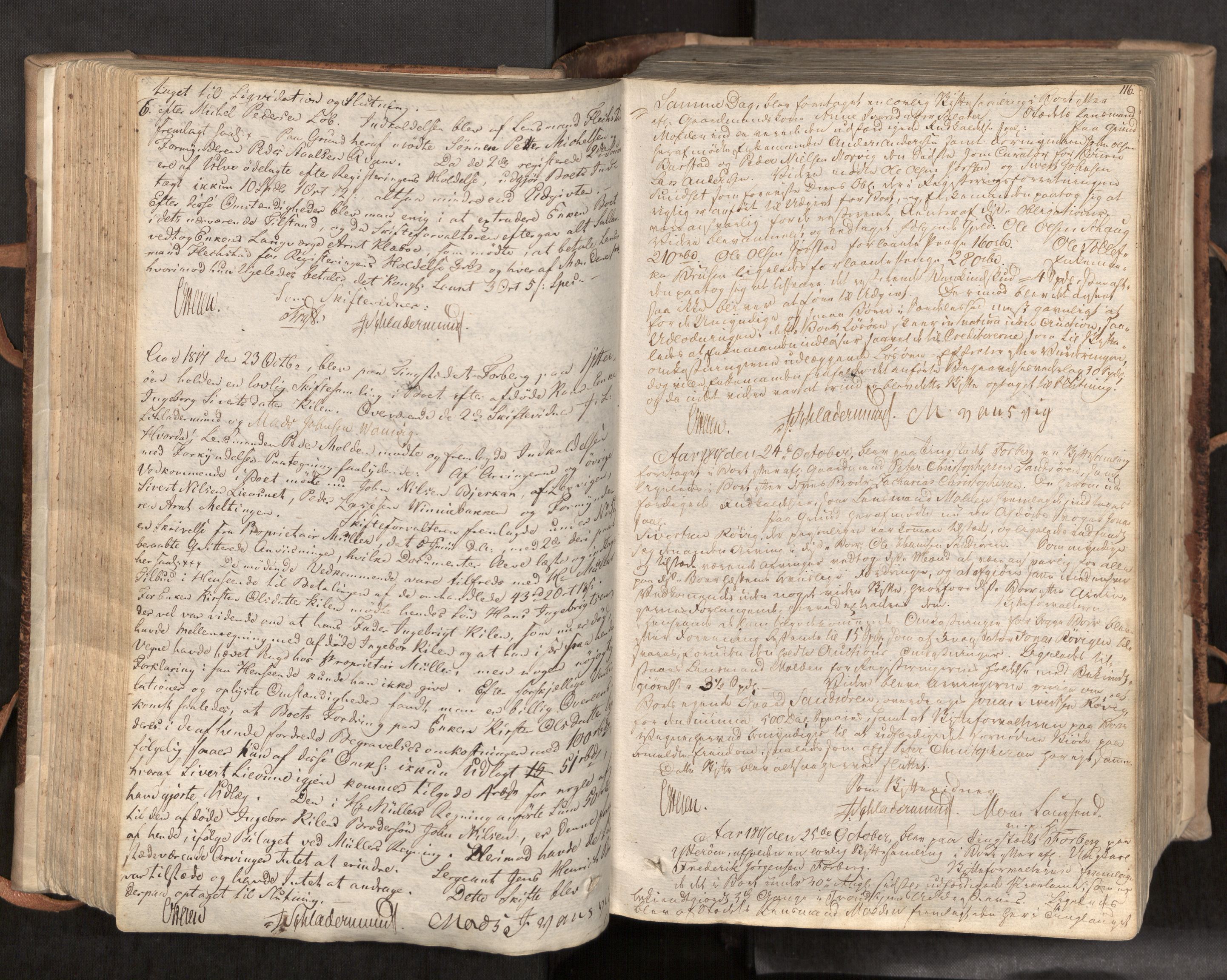 Inderøy sorenskriveri, AV/SAT-A-4147/1/3/3B/L0001: Skifteforhandlingsprotokoll, 1806-1843, p. 116