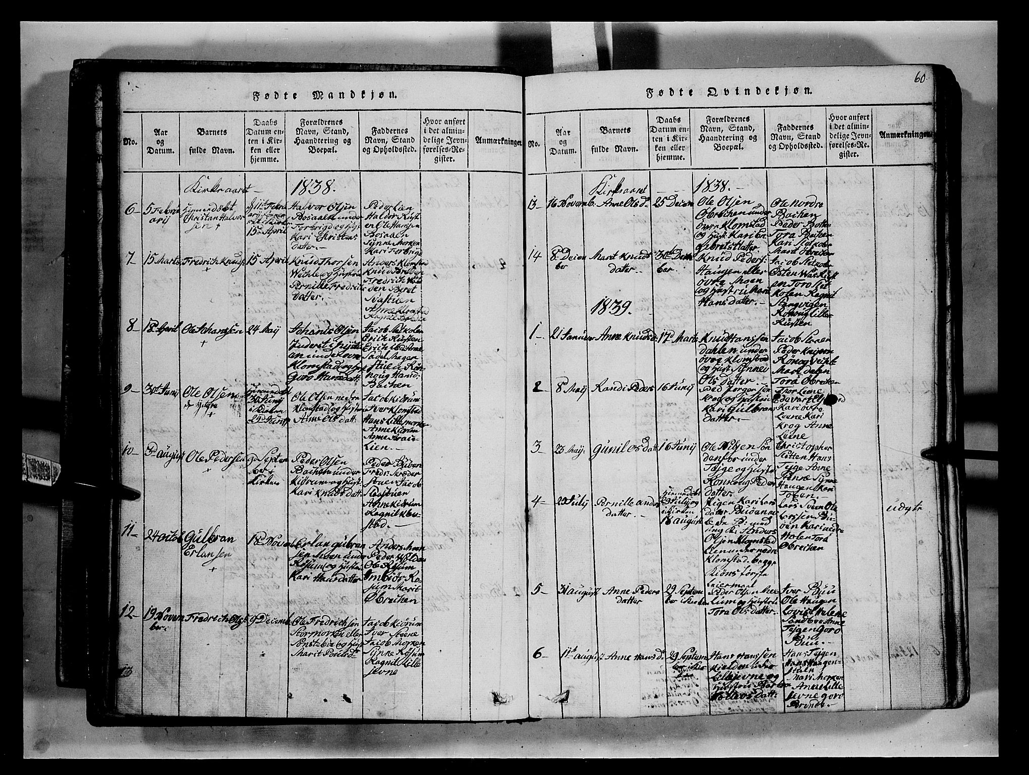 Fron prestekontor, SAH/PREST-078/H/Ha/Hab/L0002: Parish register (copy) no. 2, 1816-1850, p. 60