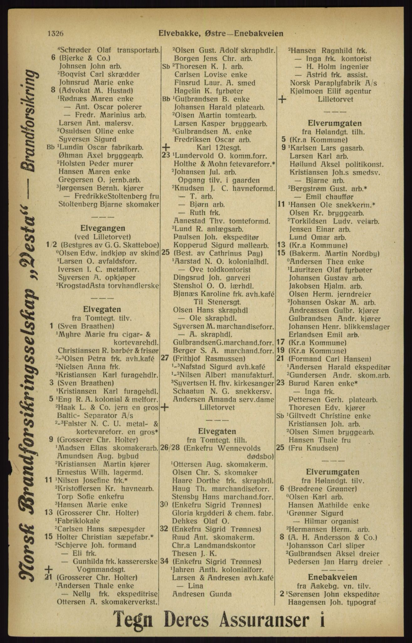 Kristiania/Oslo adressebok, PUBL/-, 1916, p. 1326