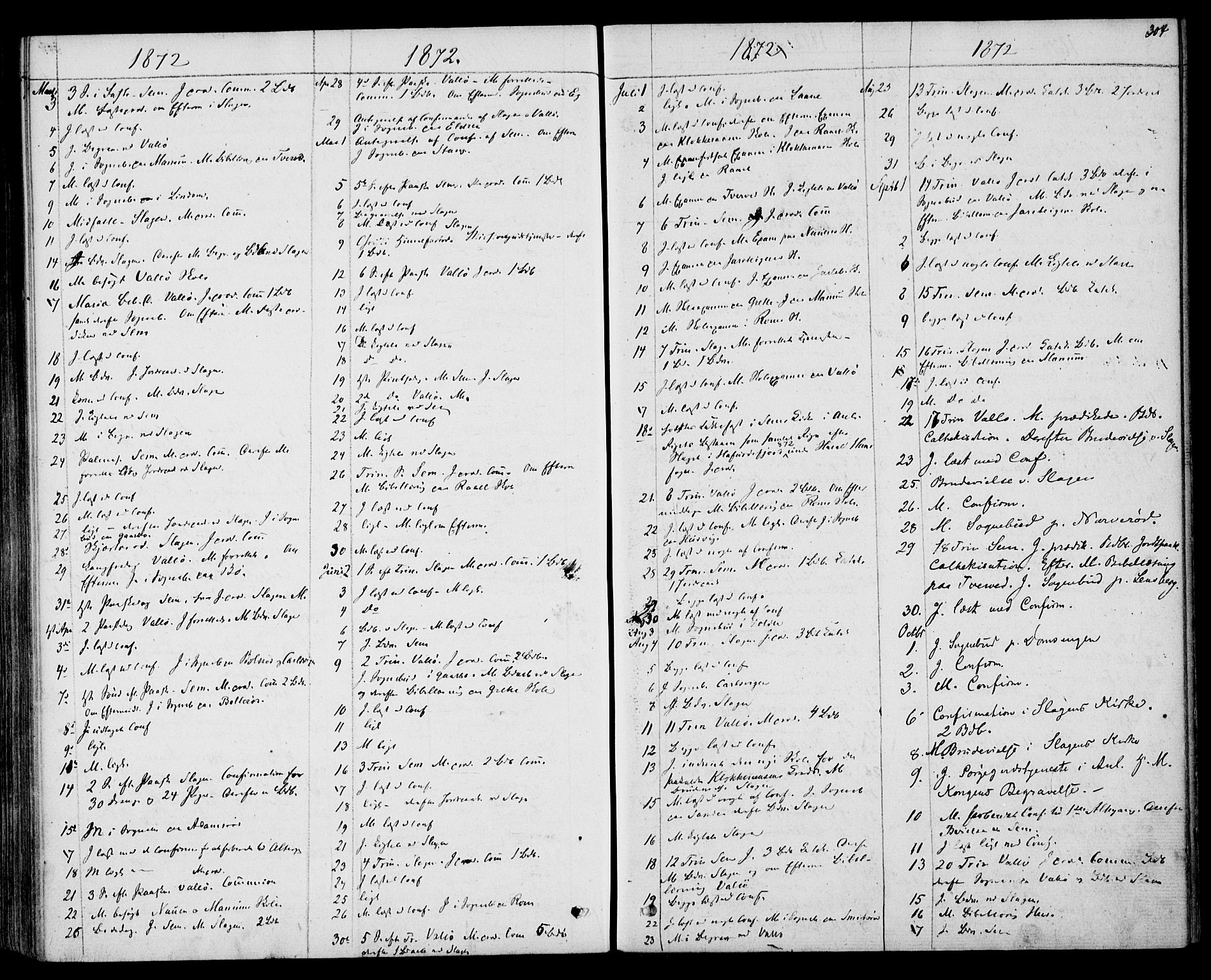 Sem kirkebøker, AV/SAKO-A-5/F/Fa/L0008: Parish register (official) no. I 8, 1866-1873, p. 304