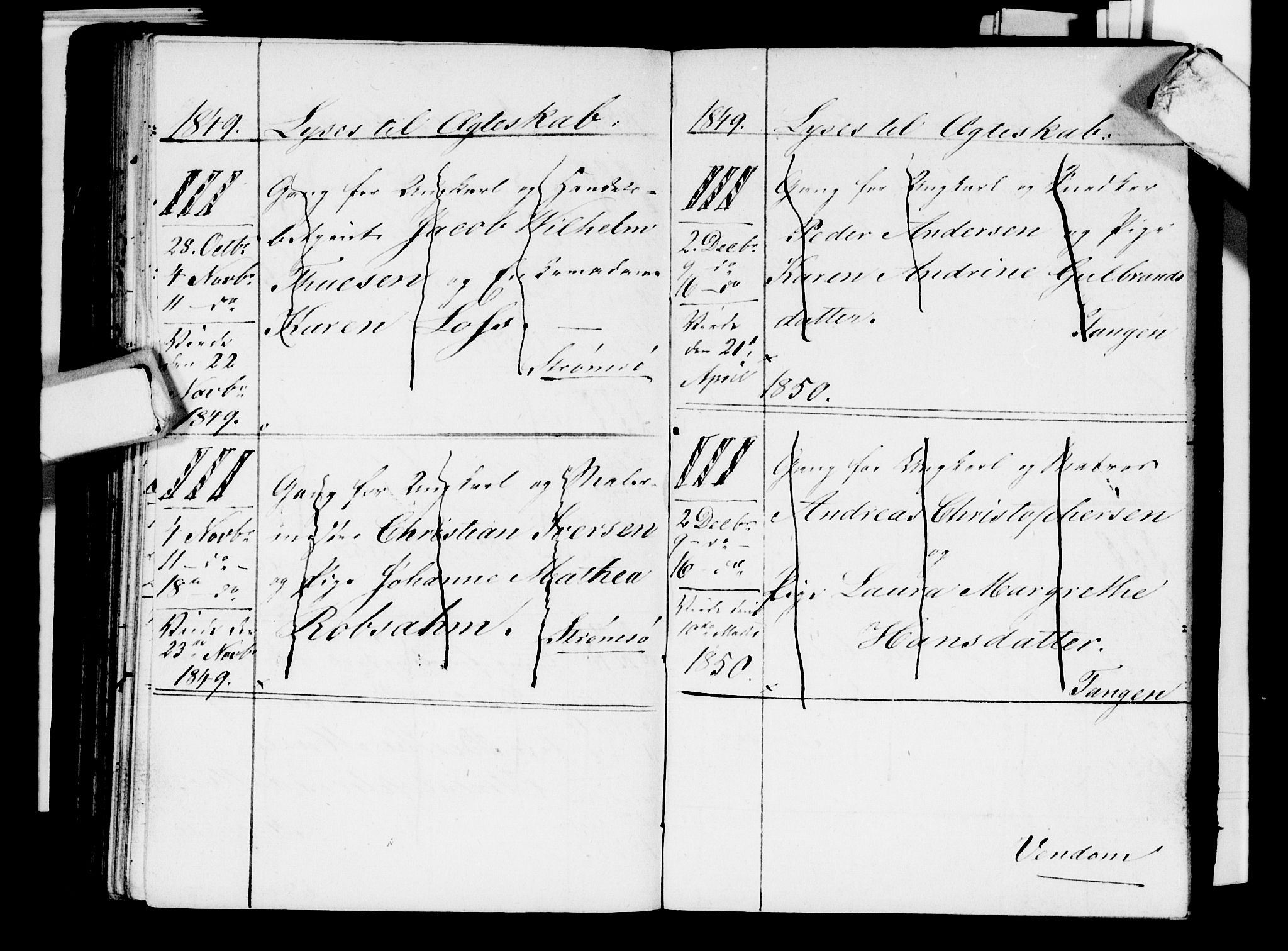 Strømsø kirkebøker, SAKO/A-246/H/Ha/L0001: Banns register no. 1, 1836-1850