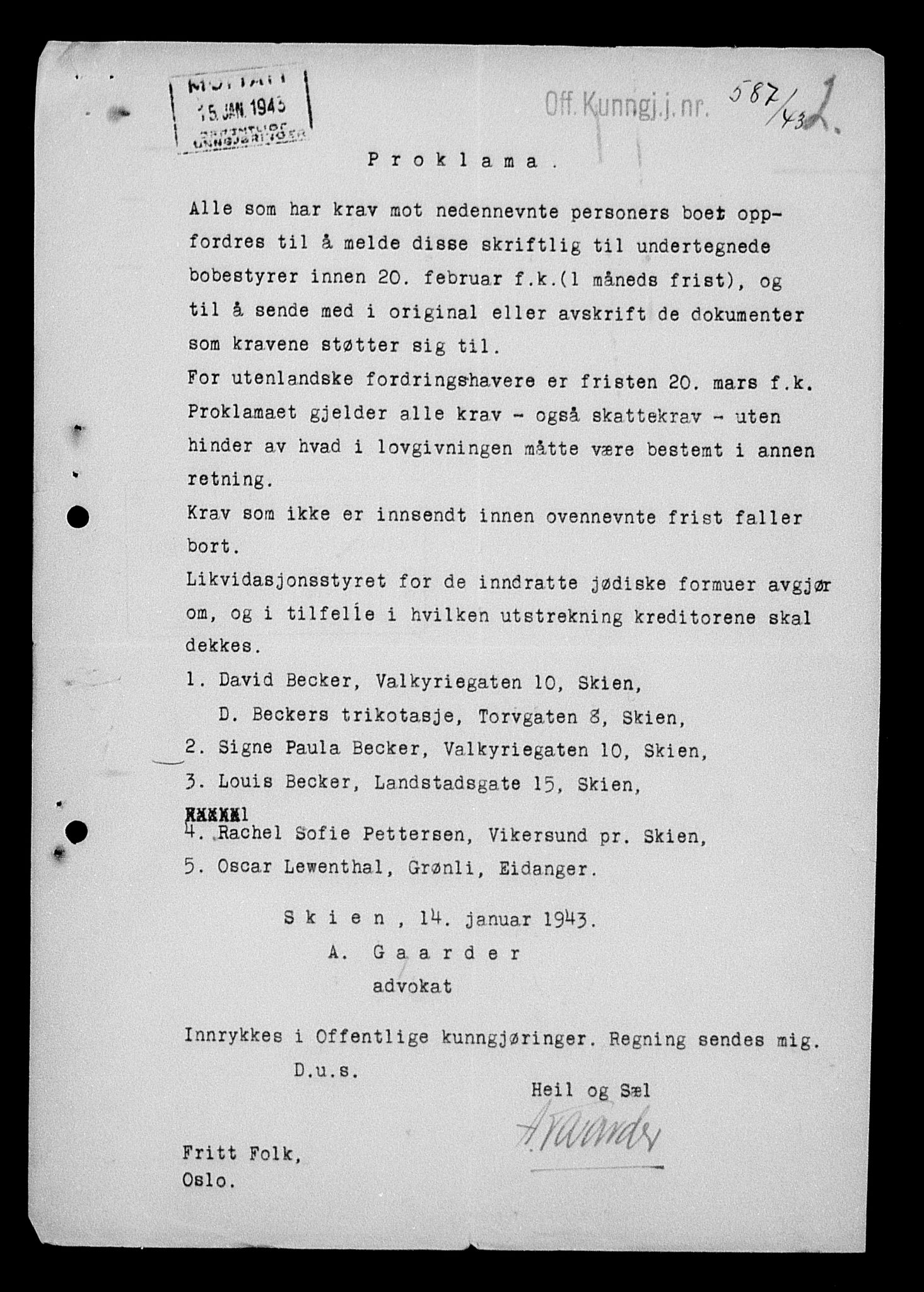 Justisdepartementet, Tilbakeføringskontoret for inndratte formuer, AV/RA-S-1564/H/Hc/Hcd/L0989: --, 1945-1947, p. 590