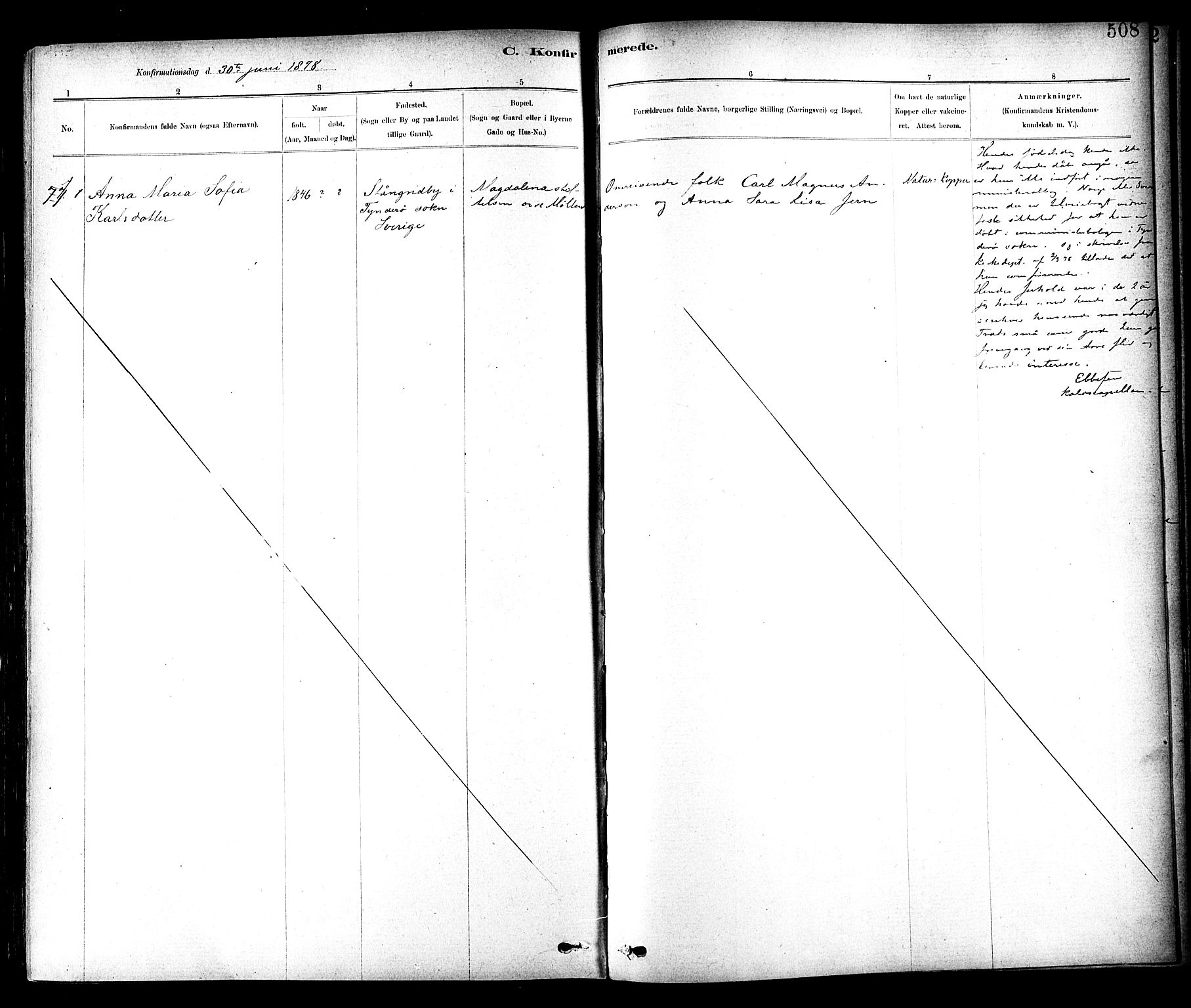 Ministerialprotokoller, klokkerbøker og fødselsregistre - Sør-Trøndelag, AV/SAT-A-1456/604/L0188: Parish register (official) no. 604A09, 1878-1892, p. 508