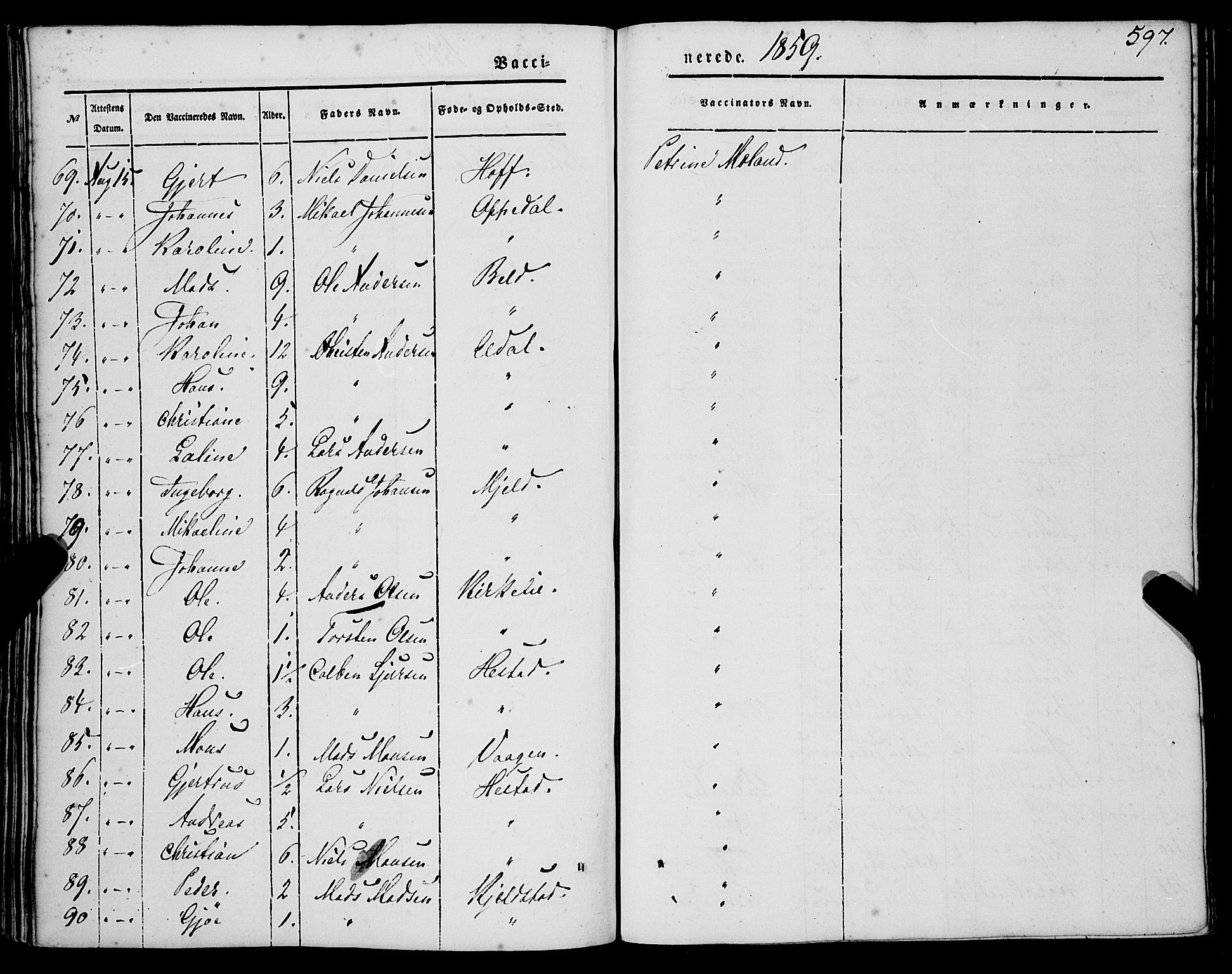 Gaular sokneprestembete, AV/SAB-A-80001/H/Haa: Parish register (official) no. A 4II, 1841-1859, p. 597