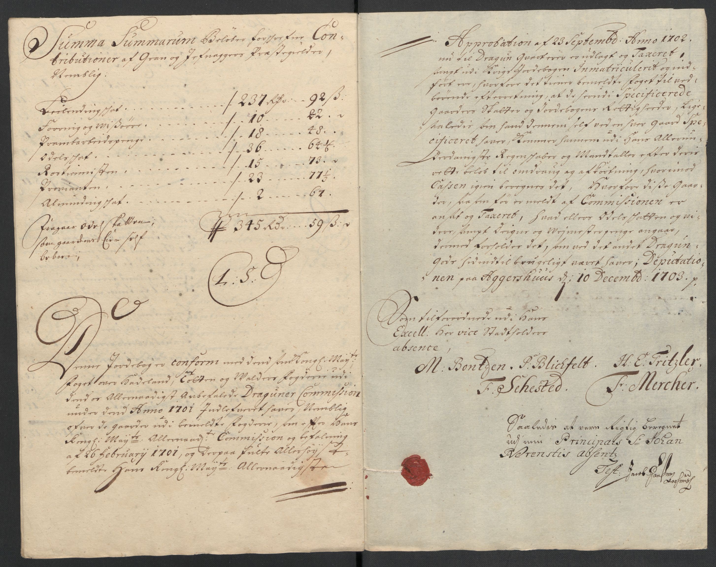 Rentekammeret inntil 1814, Reviderte regnskaper, Fogderegnskap, RA/EA-4092/R18/L1304: Fogderegnskap Hadeland, Toten og Valdres, 1706, p. 278