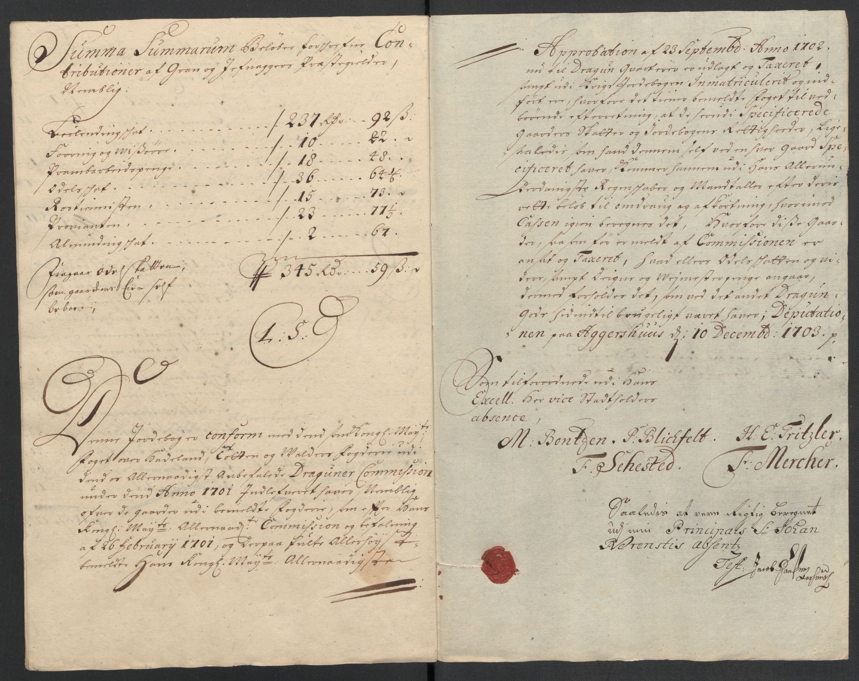 Rentekammeret inntil 1814, Reviderte regnskaper, Fogderegnskap, AV/RA-EA-4092/R18/L1304: Fogderegnskap Hadeland, Toten og Valdres, 1706, p. 278