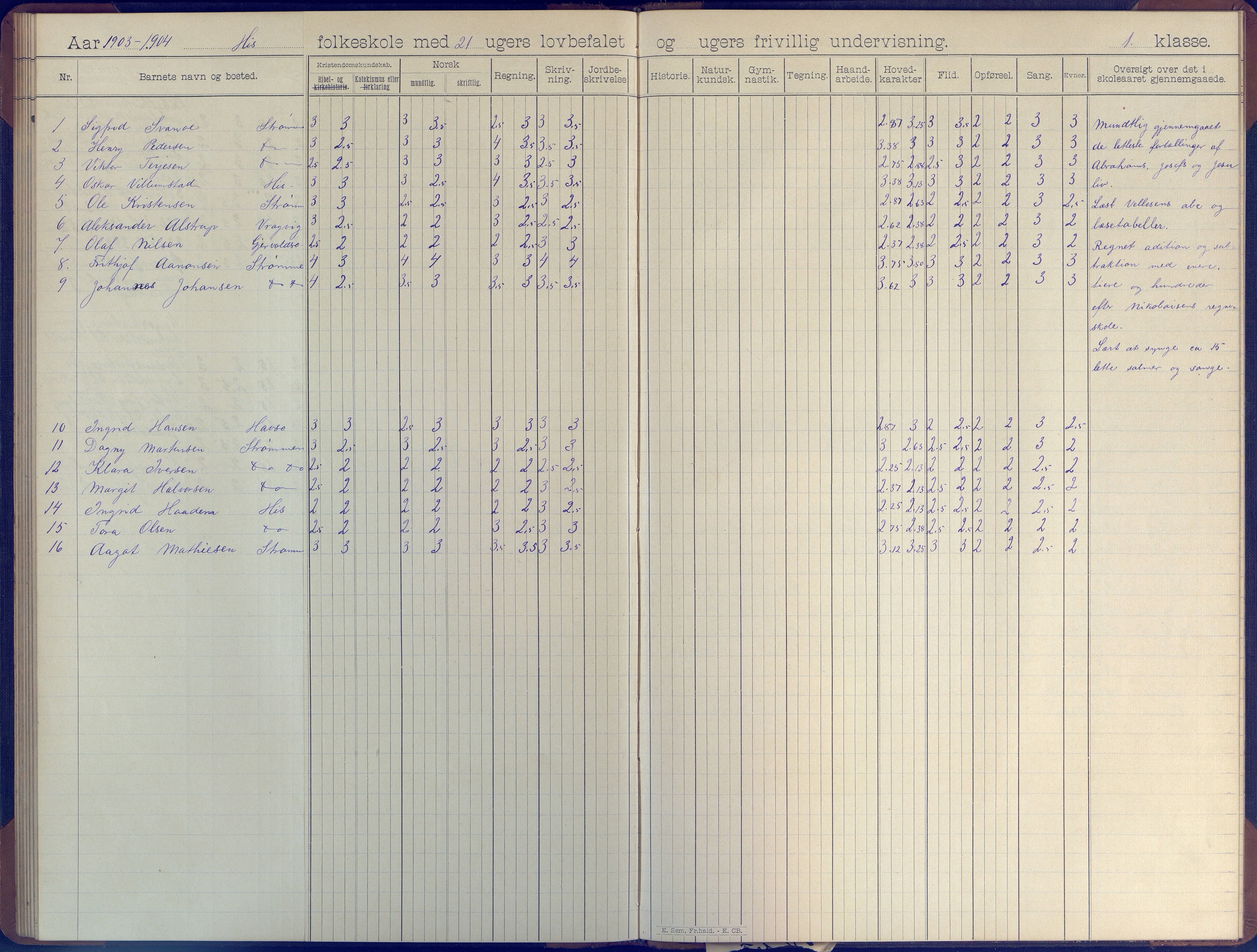 Hisøy kommune frem til 1991, AAKS/KA0922-PK/31/L0007: Skoleprotokoll, 1892-1904