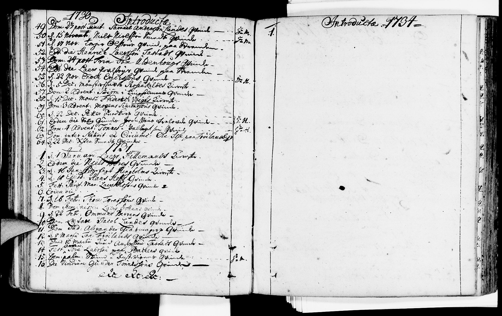 Domkirken sokneprestkontor, AV/SAST-A-101812/001/30/30BA/L0002: Parish register (official) no. A 2 /1, 1727-1738