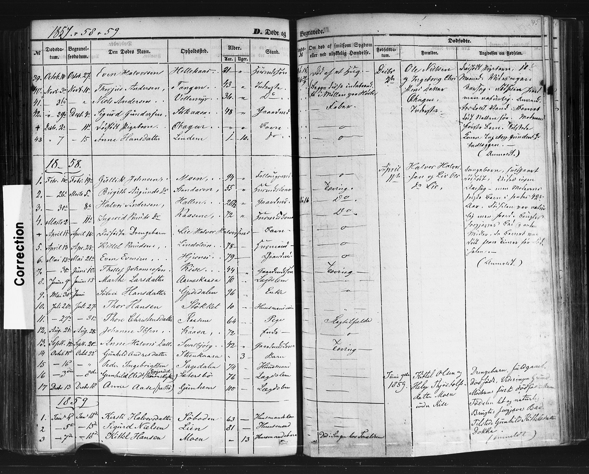 Sauherad kirkebøker, SAKO/A-298/F/Fb/L0001: Parish register (official) no. II 1, 1851-1877, p. 145