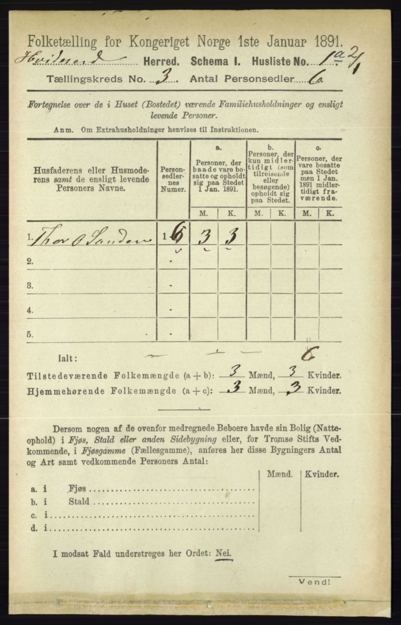 RA, 1891 census for 0829 Kviteseid, 1891, p. 463