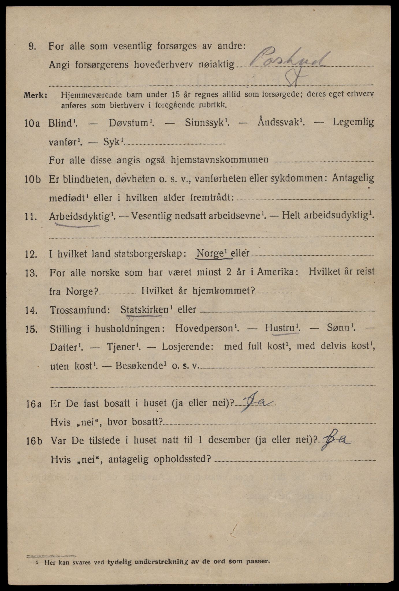 SAST, 1920 census for Stavanger, 1920, p. 99247