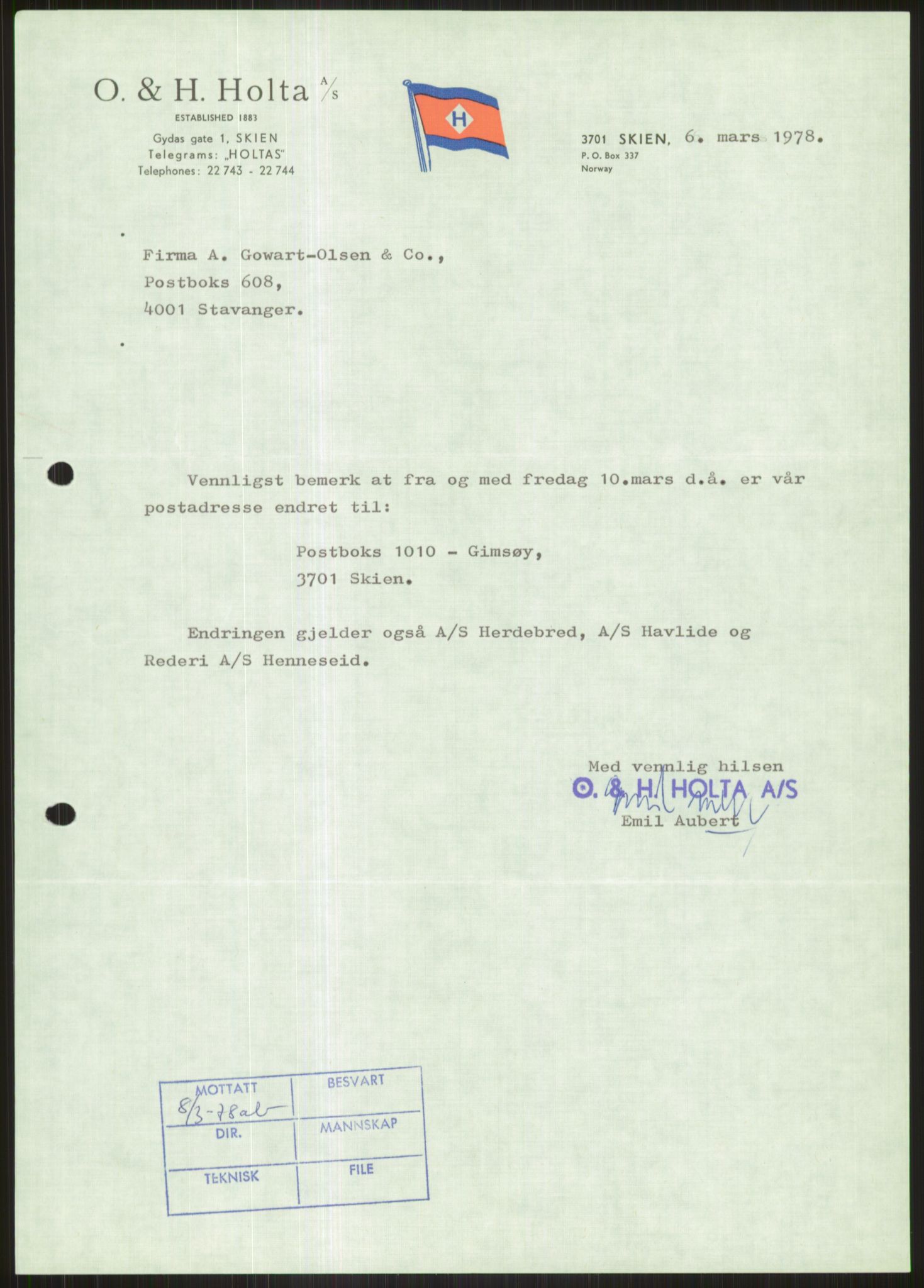 Pa 1503 - Stavanger Drilling AS, SAST/A-101906/D/L0005: Korrespondanse og saksdokumenter, 1974-1985, p. 600