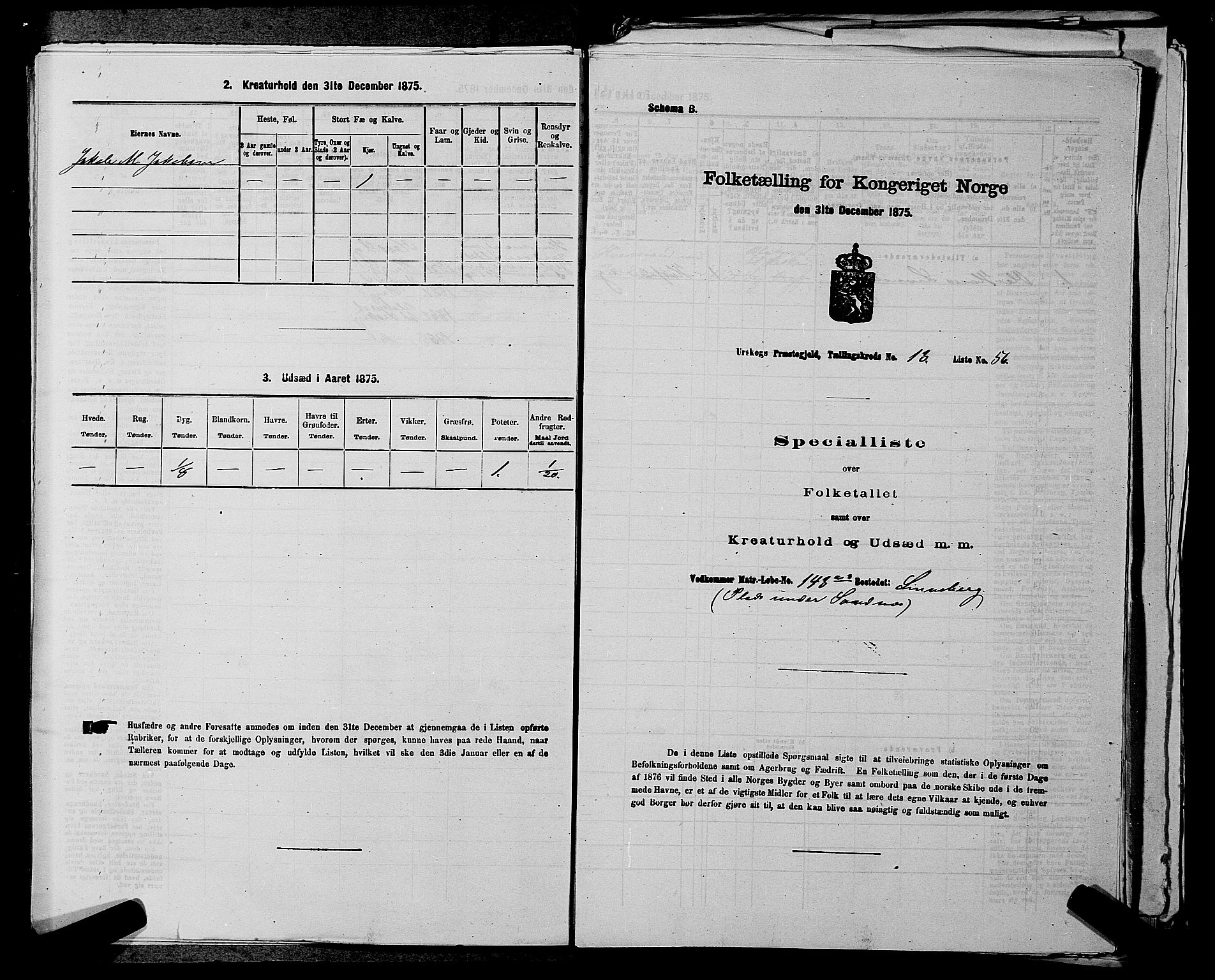 RA, 1875 census for 0224P Aurskog, 1875, p. 1341