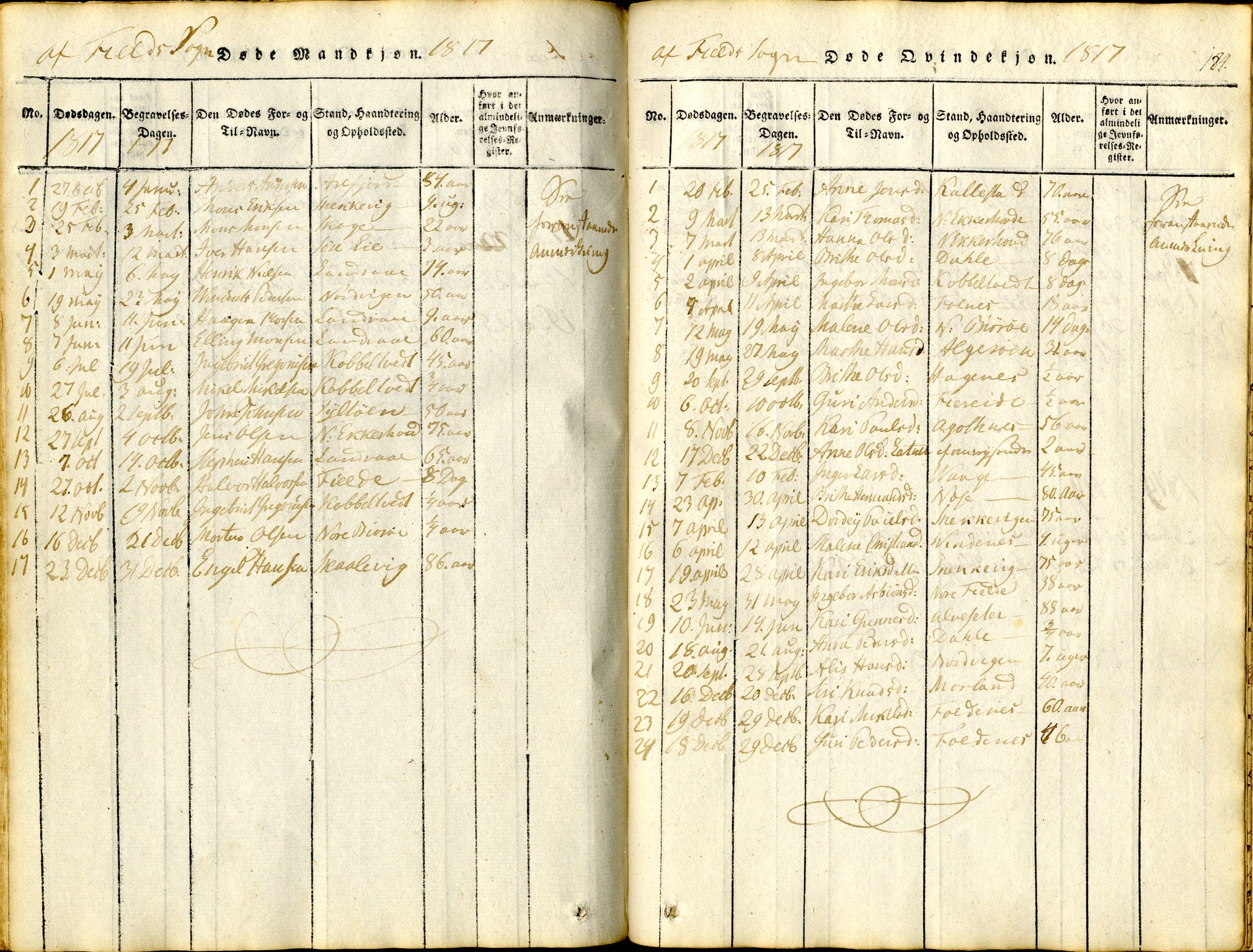 Sund sokneprestembete, SAB/A-99930: Parish register (official) no. A 11, 1814-1825, p. 184