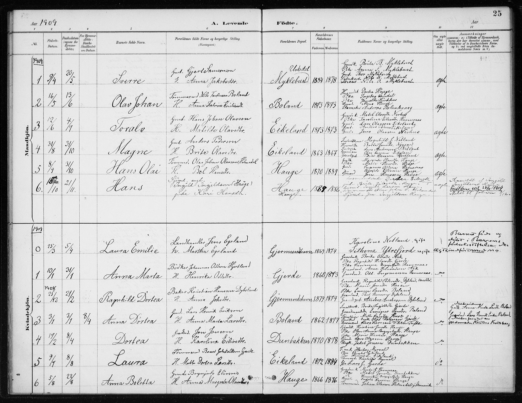Kvinnherad sokneprestembete, SAB/A-76401/H/Haa: Parish register (official) no. C 1, 1885-1912, p. 25