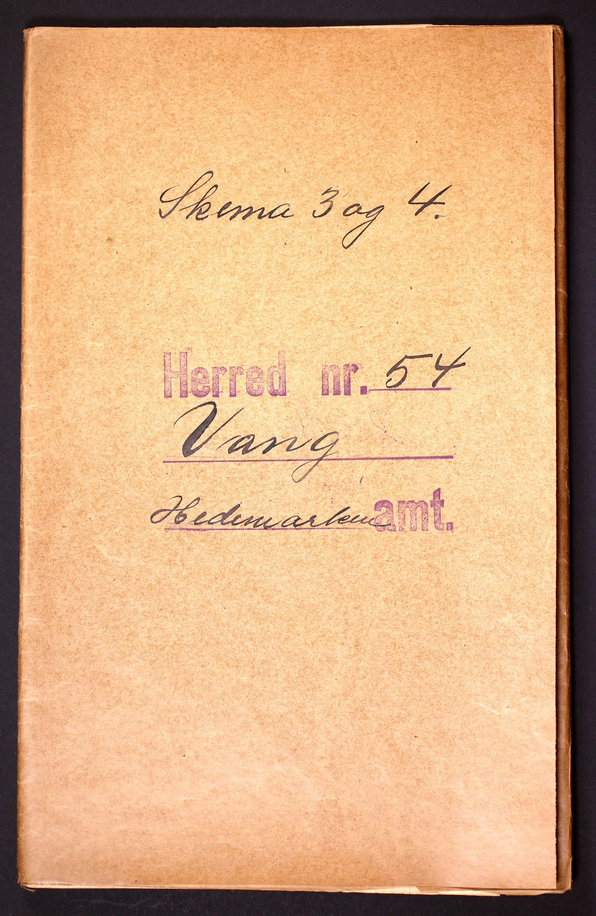 RA, 1910 census for Vang, 1910, p. 1