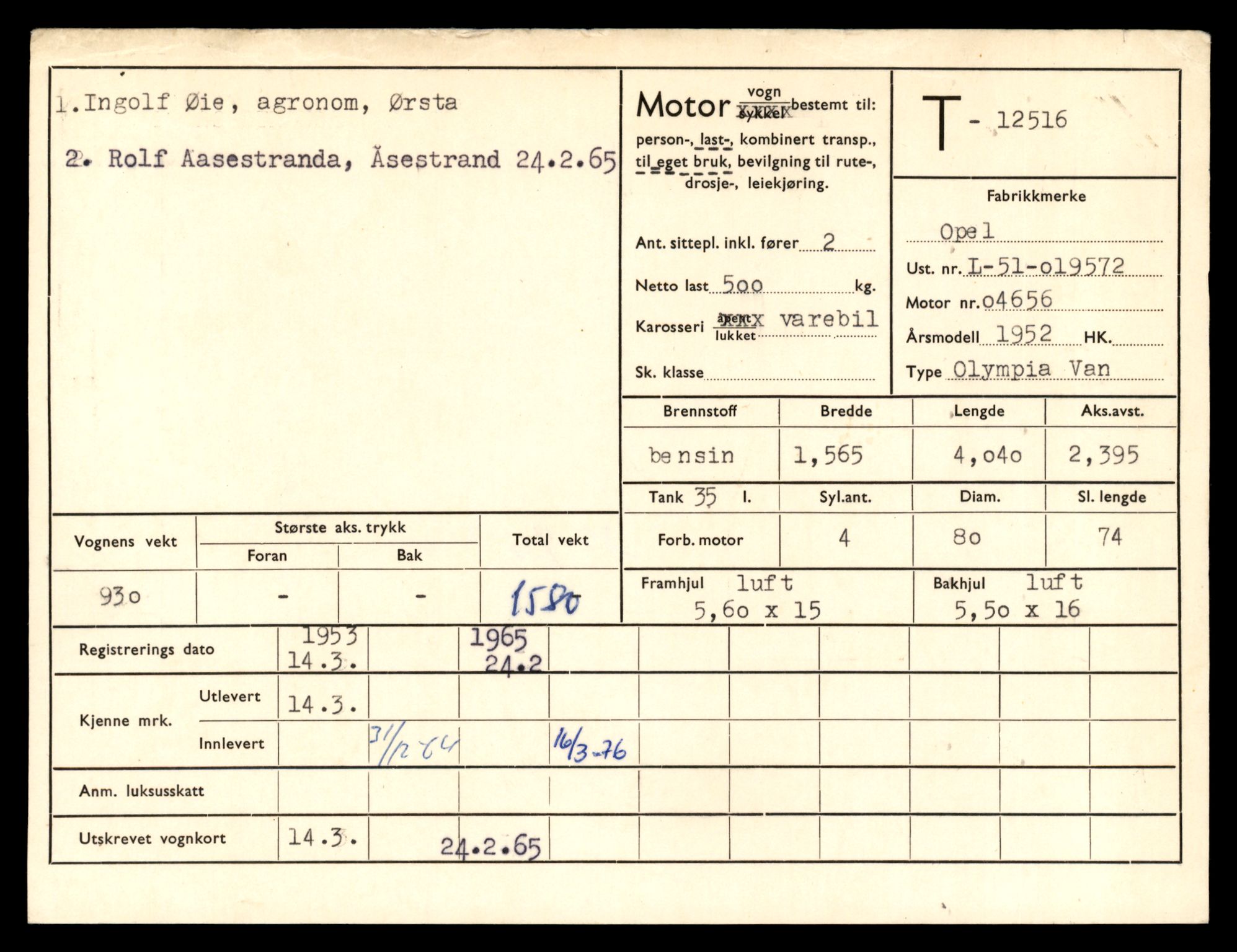 Møre og Romsdal vegkontor - Ålesund trafikkstasjon, AV/SAT-A-4099/F/Fe/L0034: Registreringskort for kjøretøy T 12500 - T 12652, 1927-1998, p. 282