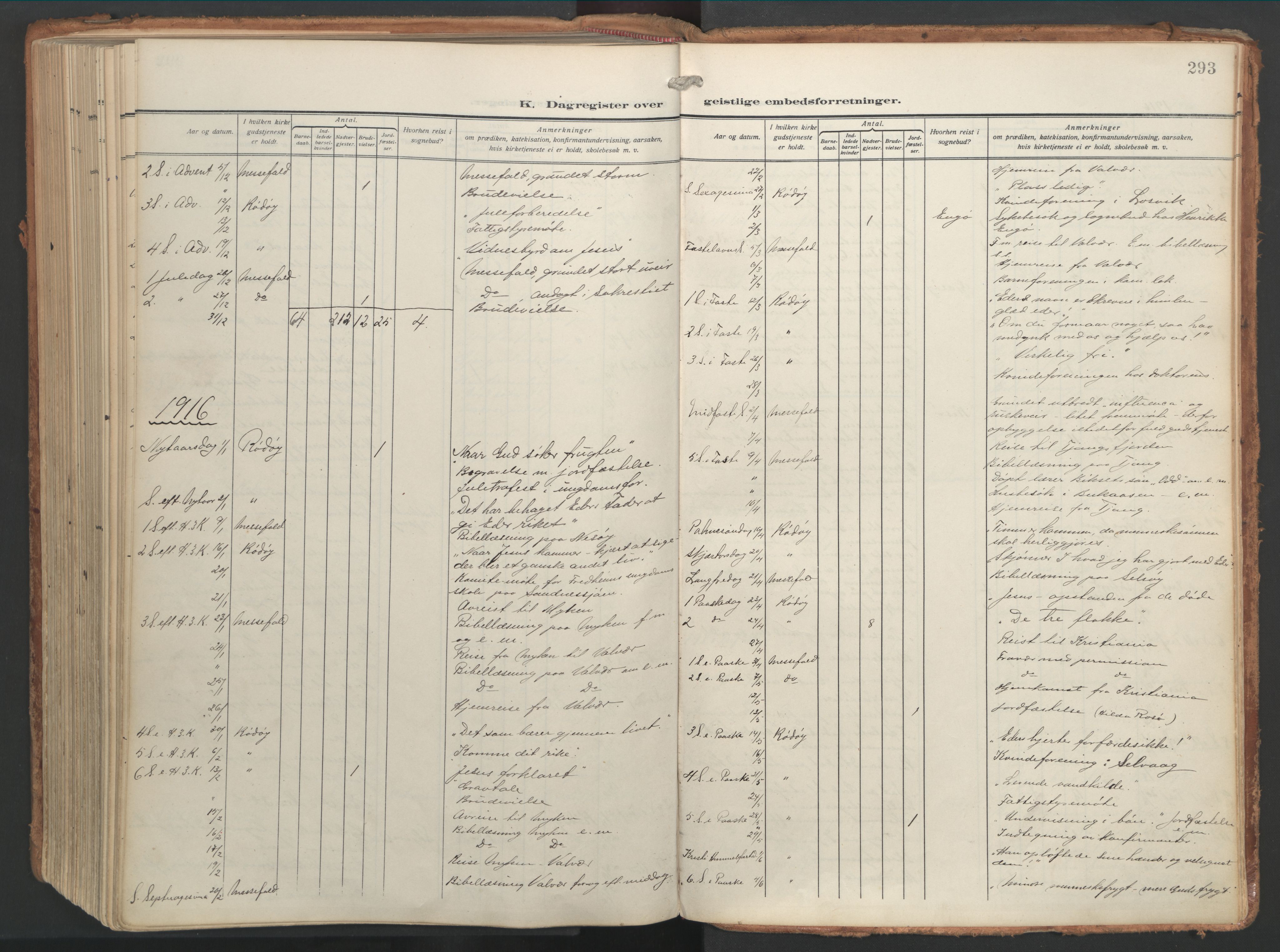 Ministerialprotokoller, klokkerbøker og fødselsregistre - Nordland, SAT/A-1459/841/L0614: Parish register (official) no. 841A17, 1911-1925, p. 293