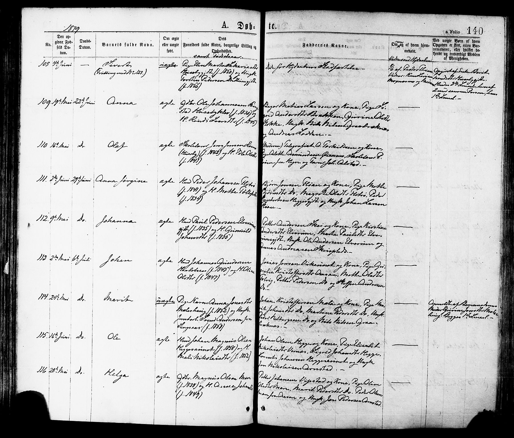 Ministerialprotokoller, klokkerbøker og fødselsregistre - Nord-Trøndelag, AV/SAT-A-1458/709/L0076: Parish register (official) no. 709A16, 1871-1879, p. 140