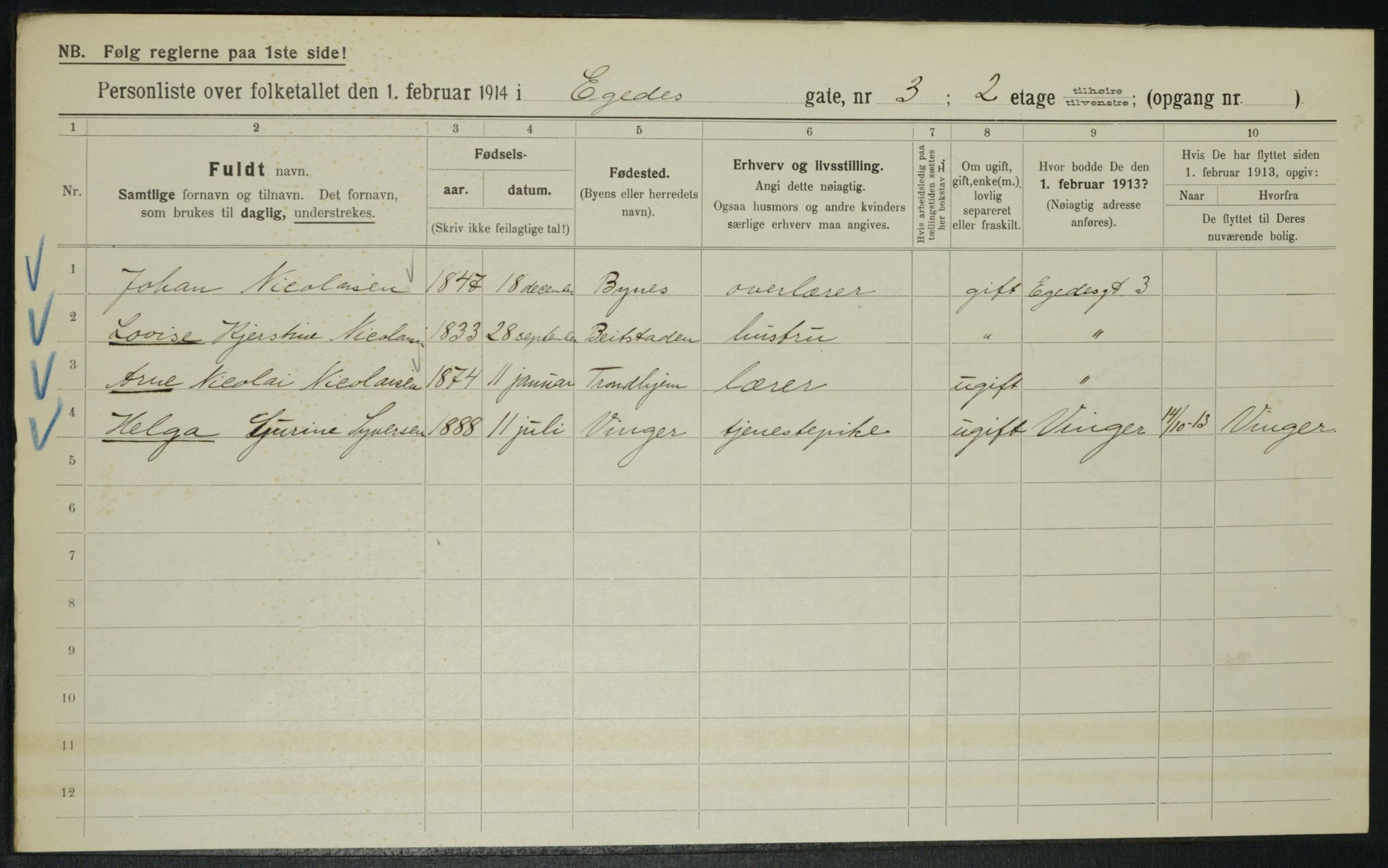 OBA, Municipal Census 1914 for Kristiania, 1914, p. 18927