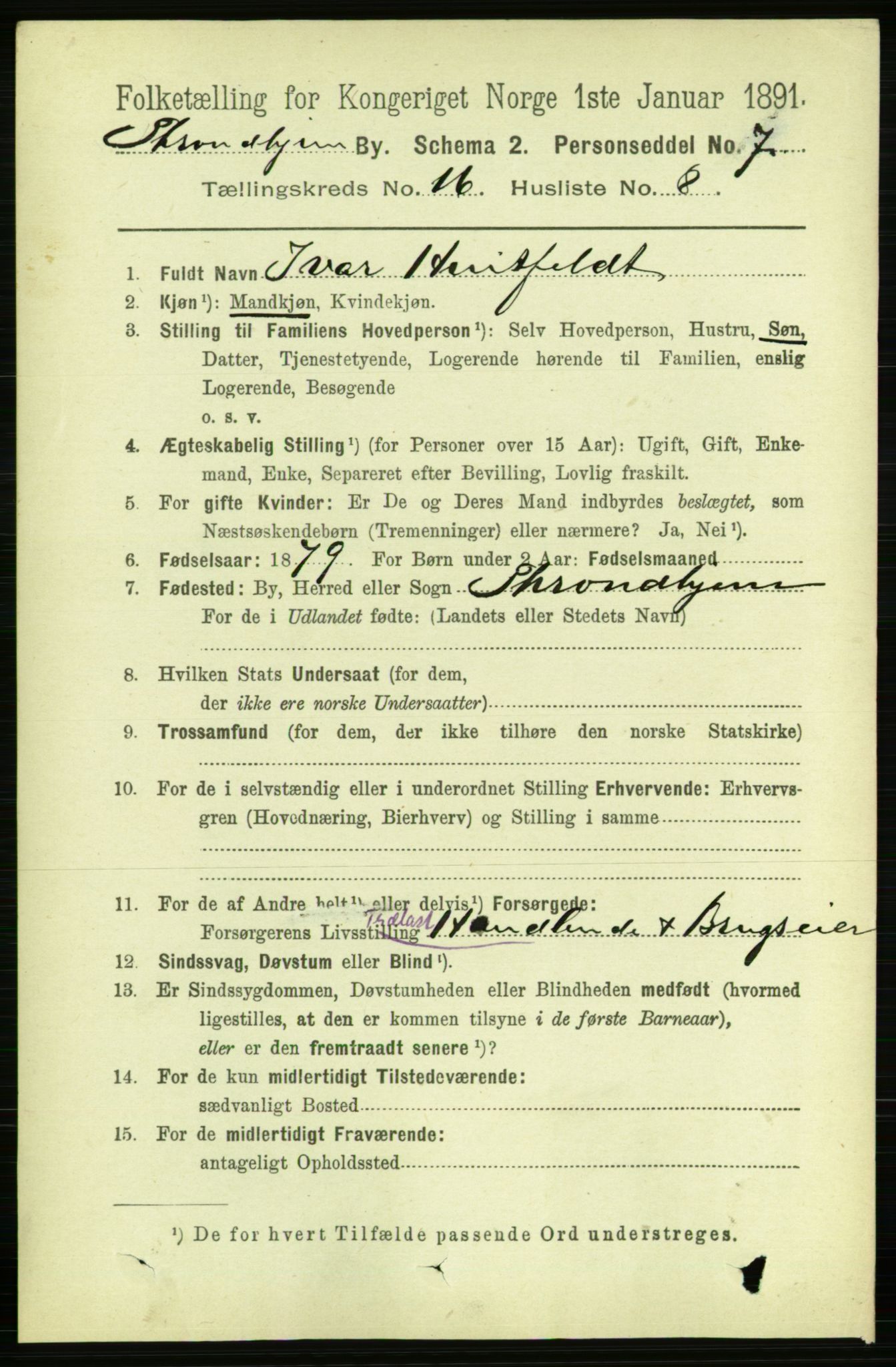 RA, 1891 census for 1601 Trondheim, 1891, p. 12410