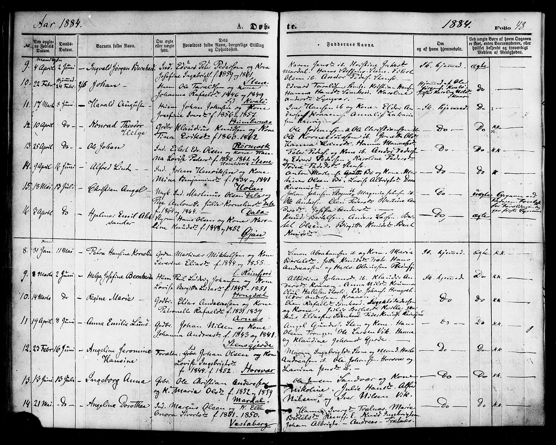 Ministerialprotokoller, klokkerbøker og fødselsregistre - Nordland, AV/SAT-A-1459/812/L0177: Parish register (official) no. 812A06, 1875-1885, p. 48