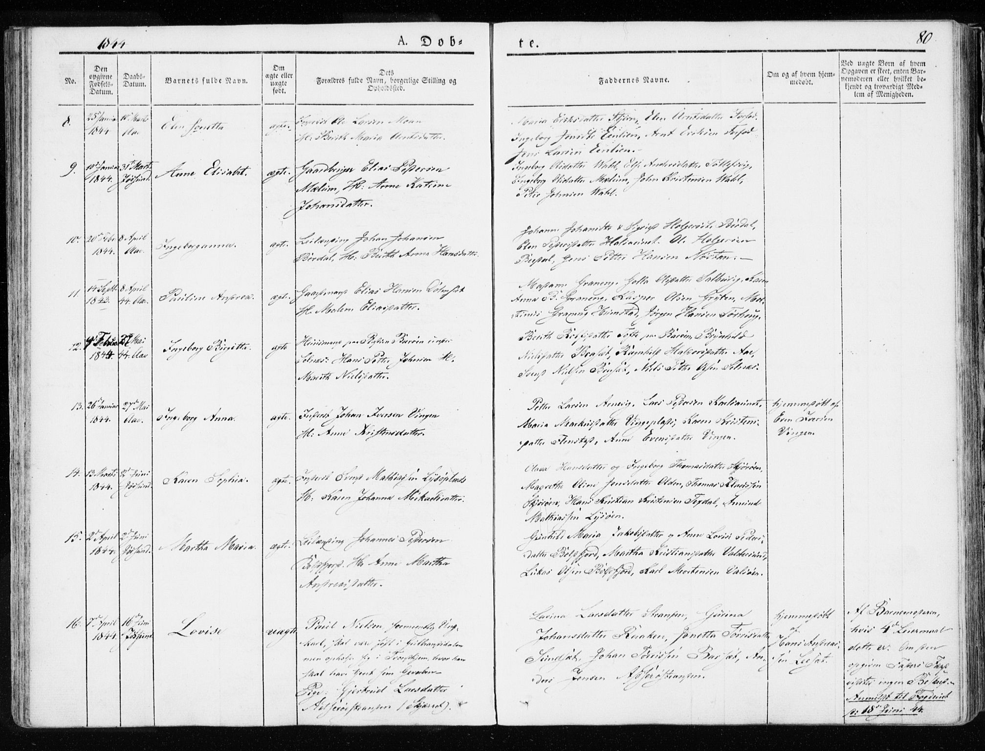 Ministerialprotokoller, klokkerbøker og fødselsregistre - Sør-Trøndelag, SAT/A-1456/655/L0676: Parish register (official) no. 655A05, 1830-1847, p. 80