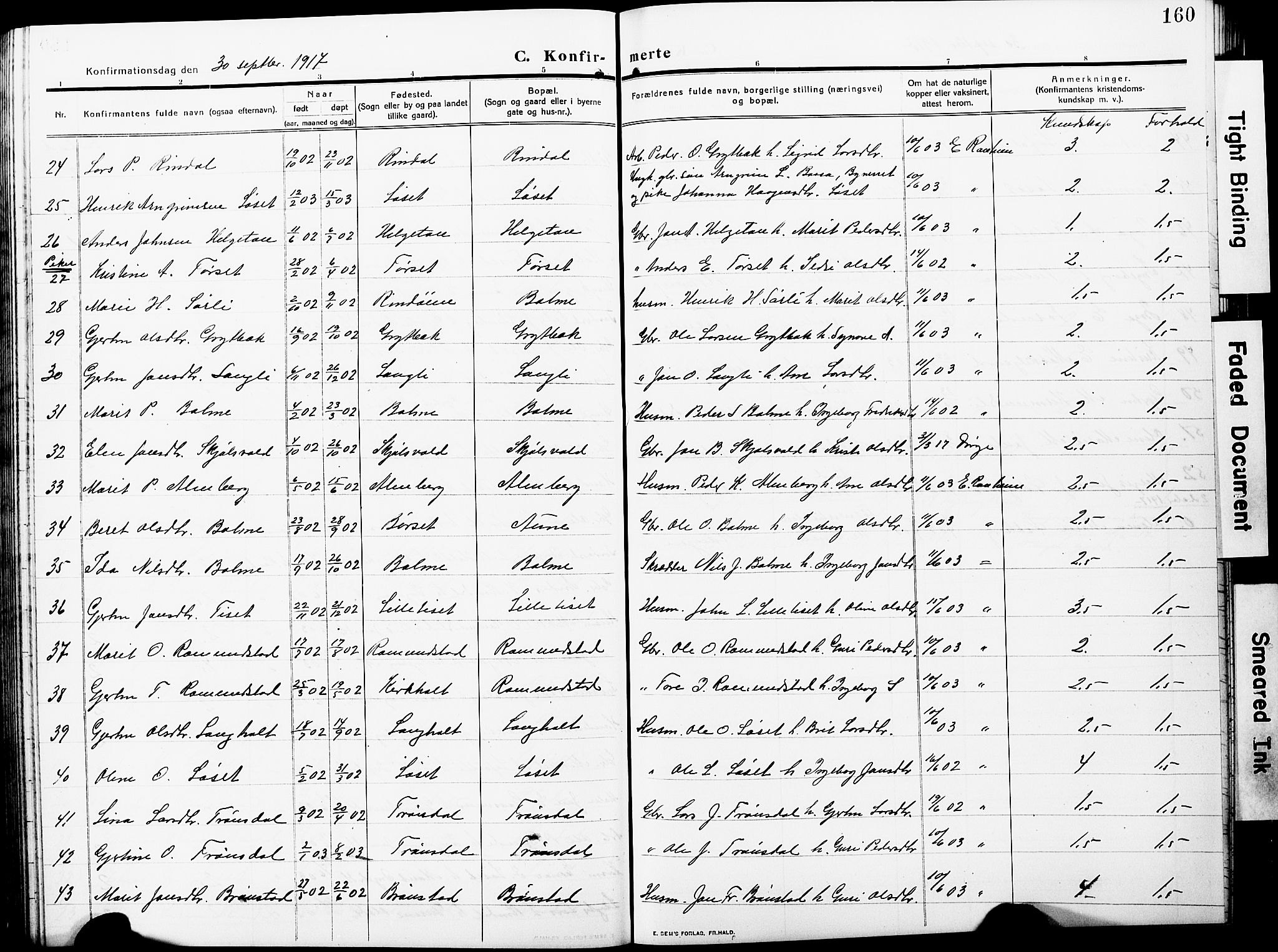 Ministerialprotokoller, klokkerbøker og fødselsregistre - Møre og Romsdal, AV/SAT-A-1454/598/L1079: Parish register (copy) no. 598C04, 1909-1927, p. 160
